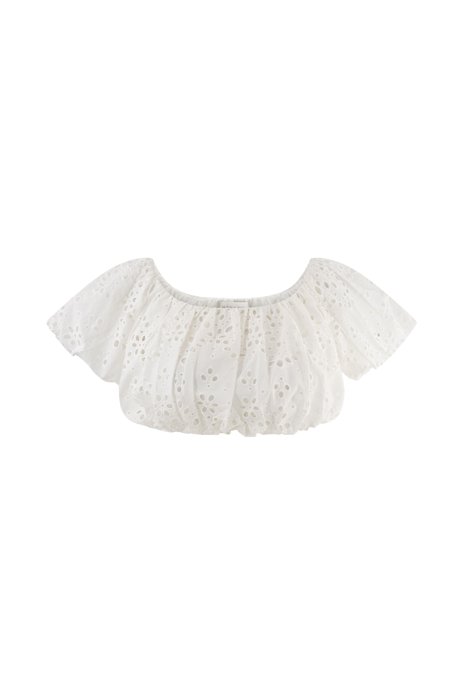 Autumn Off Shoulder Broderie Top - White #9