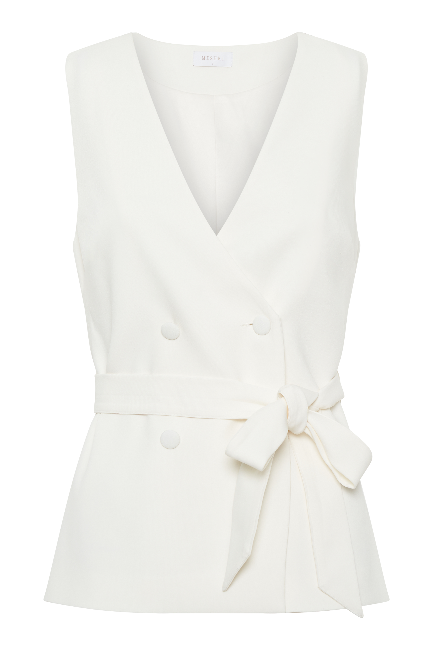 Amelie Suiting Longline Vest - Ivory #7