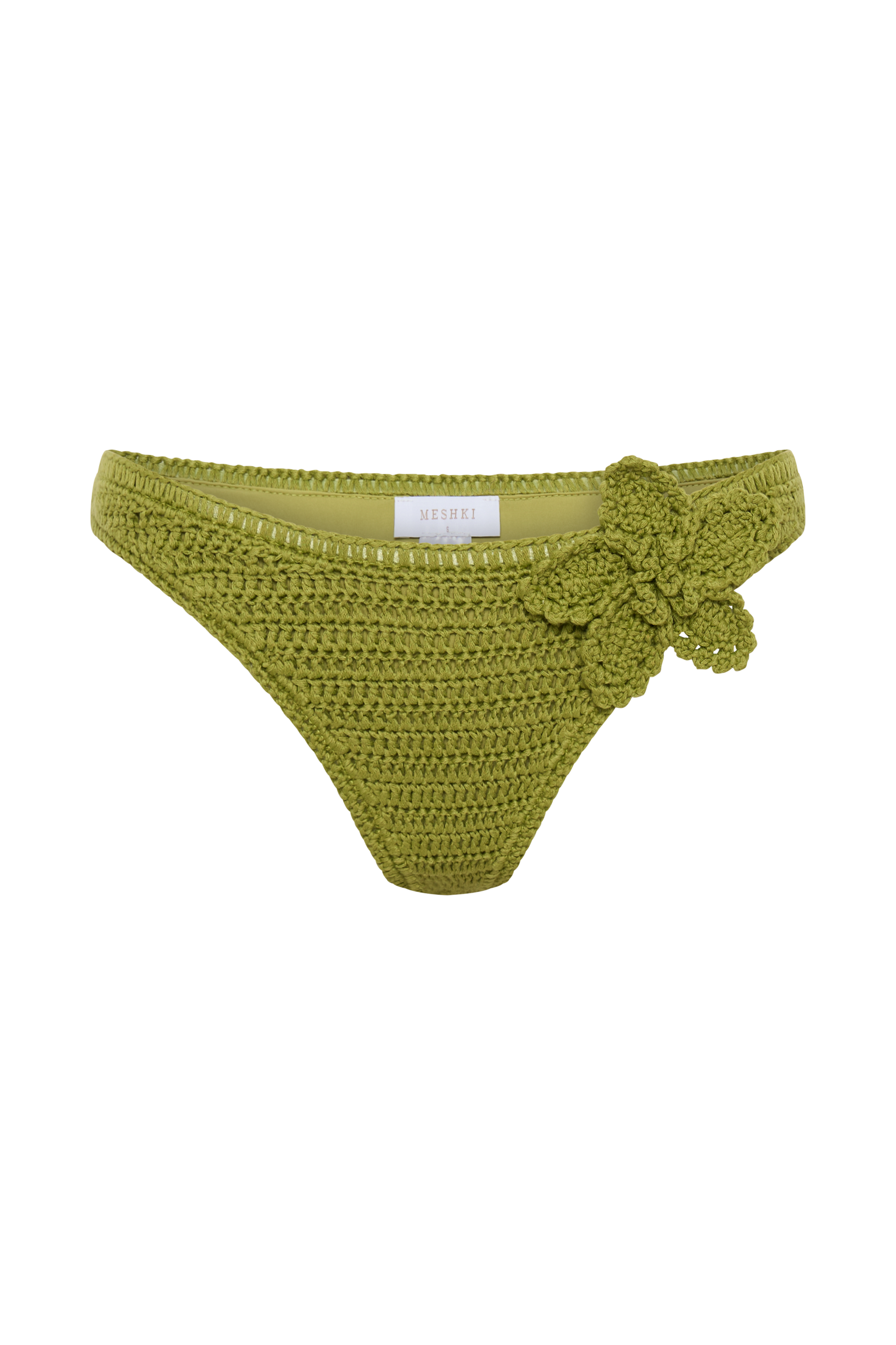 Skye Floral Crochet Tie Up Bikini Bottom - Apple #11