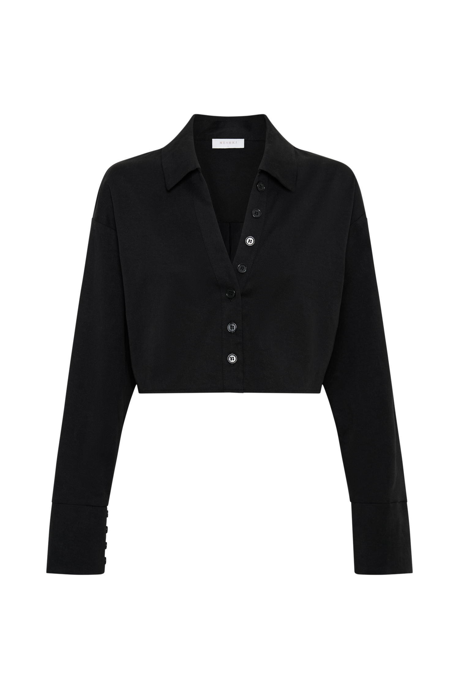Julianna Cotton Button Up Shirt - Black #8