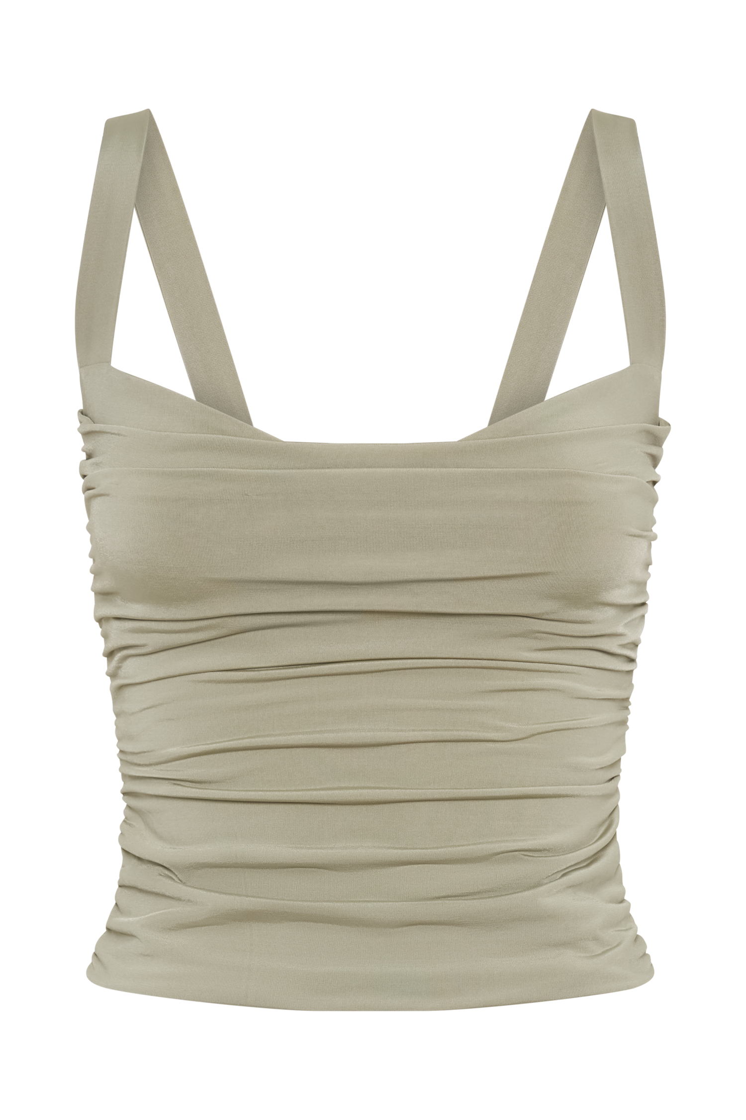 Hailey Slinky Long Line Sweetheart Top - Sage #7