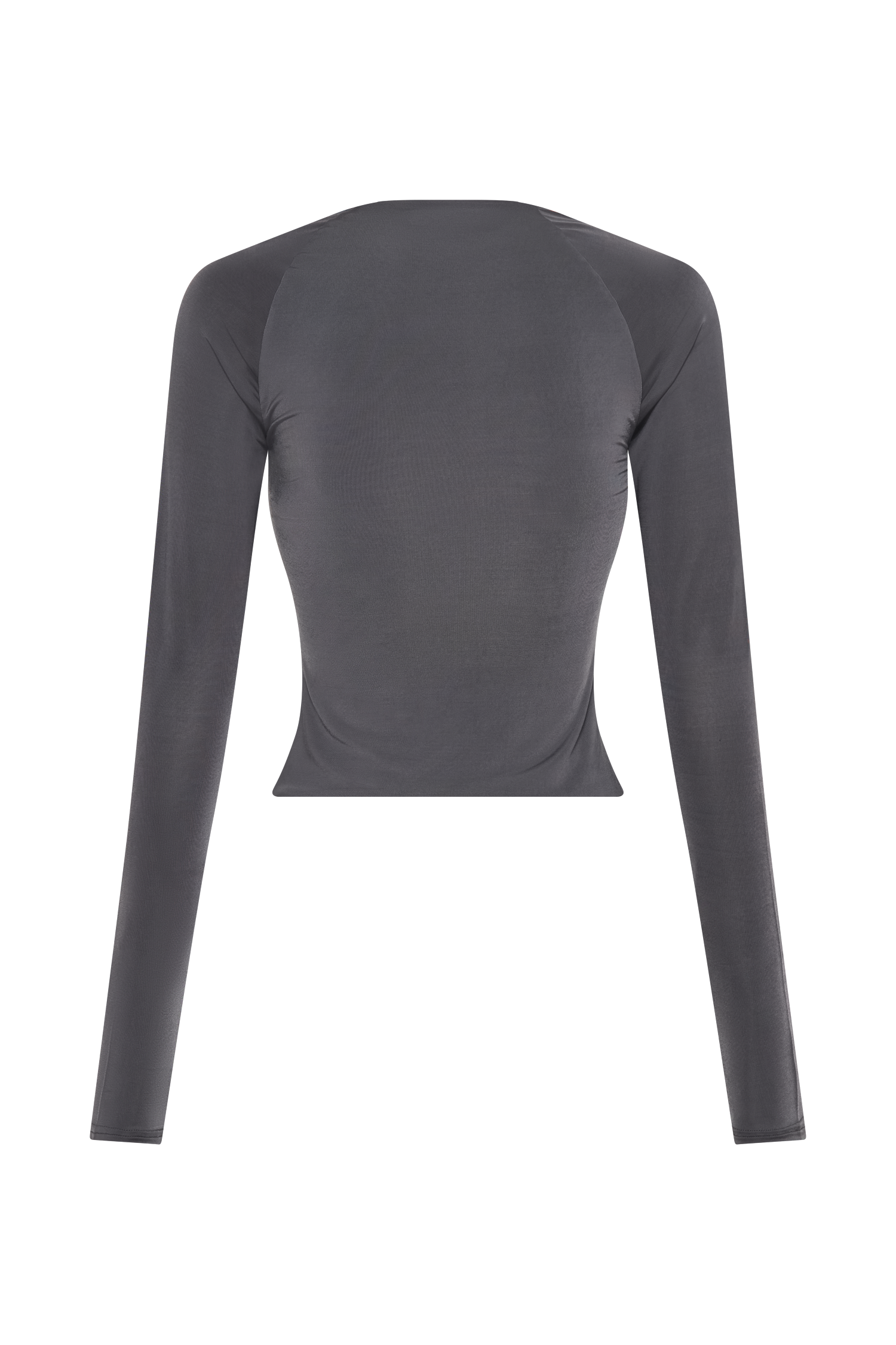 Billie Slinky Ruched Long Sleeve Top - Charcoal #9