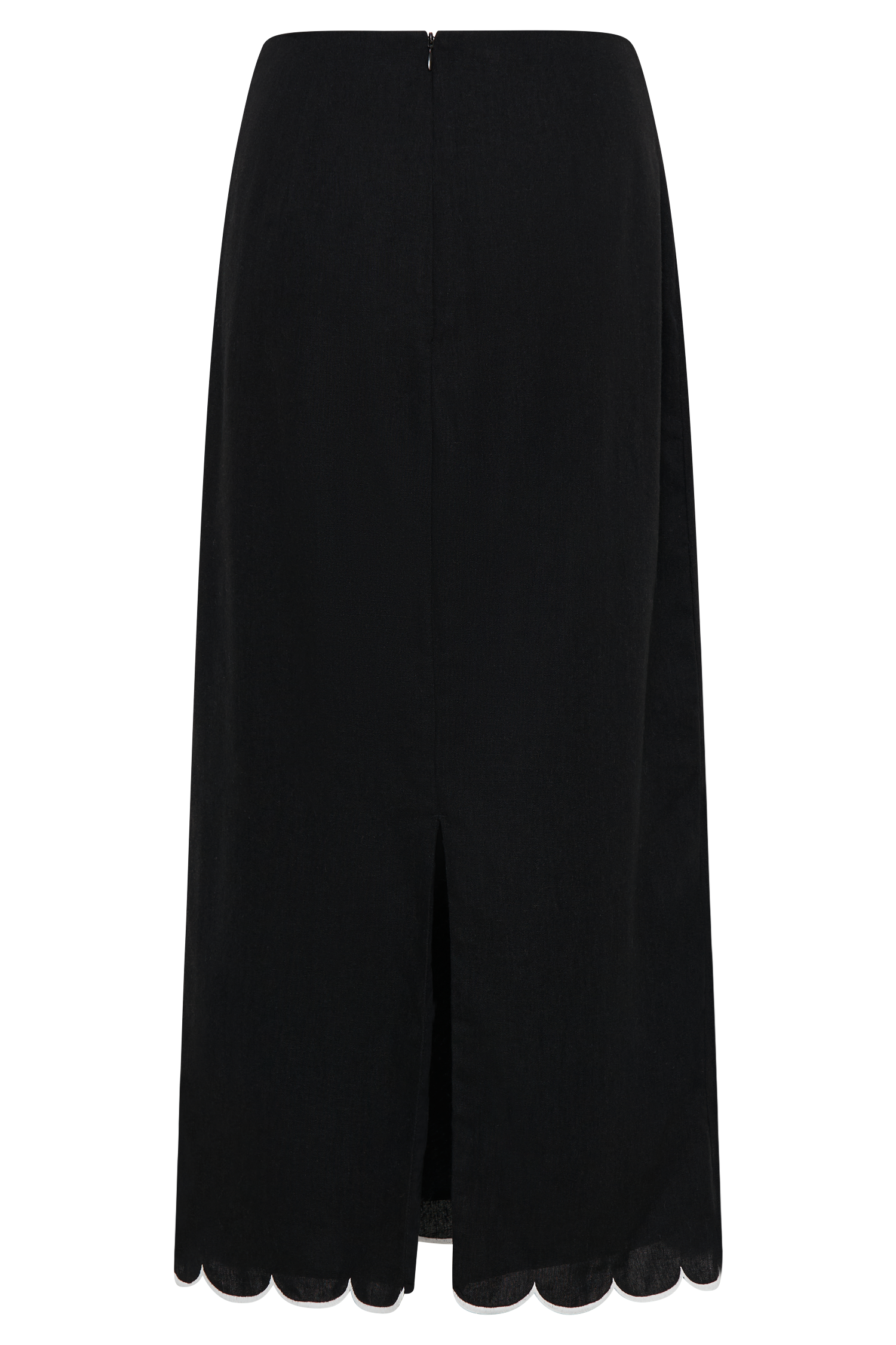 Alessio Scalloped Midi Skirt - Black #9