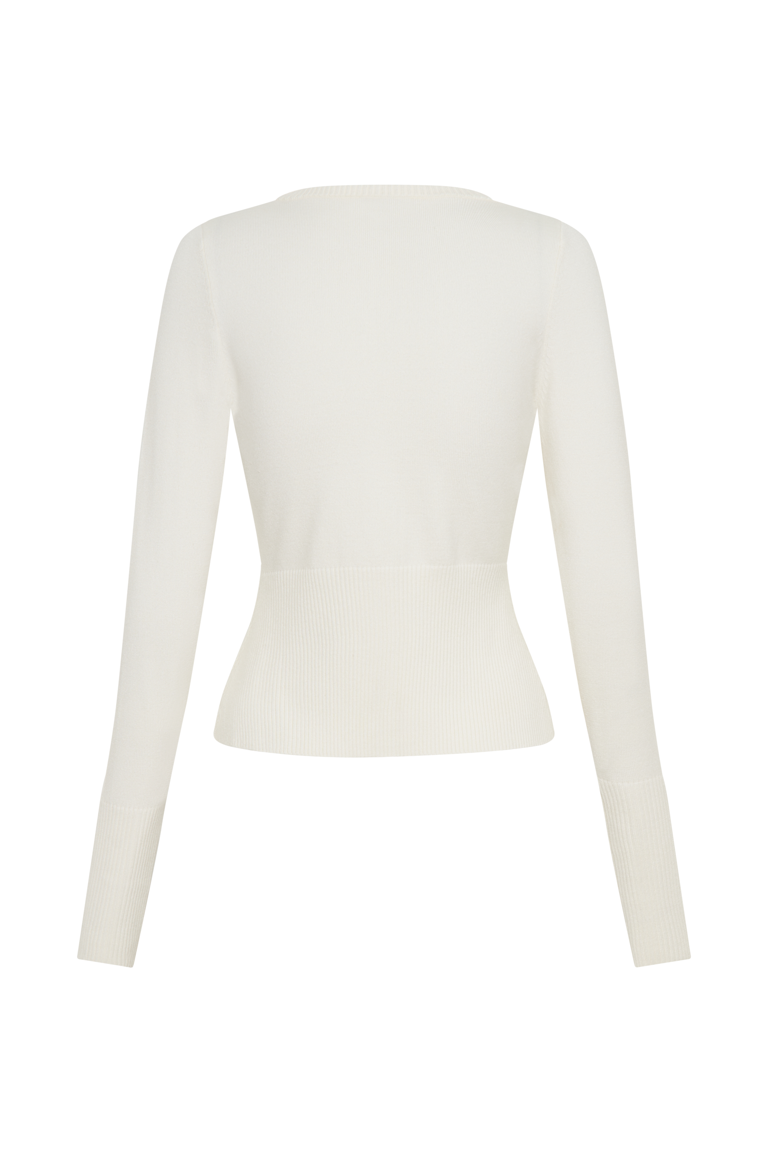 Reese Fitted Knit Cardigan - Ivory #7
