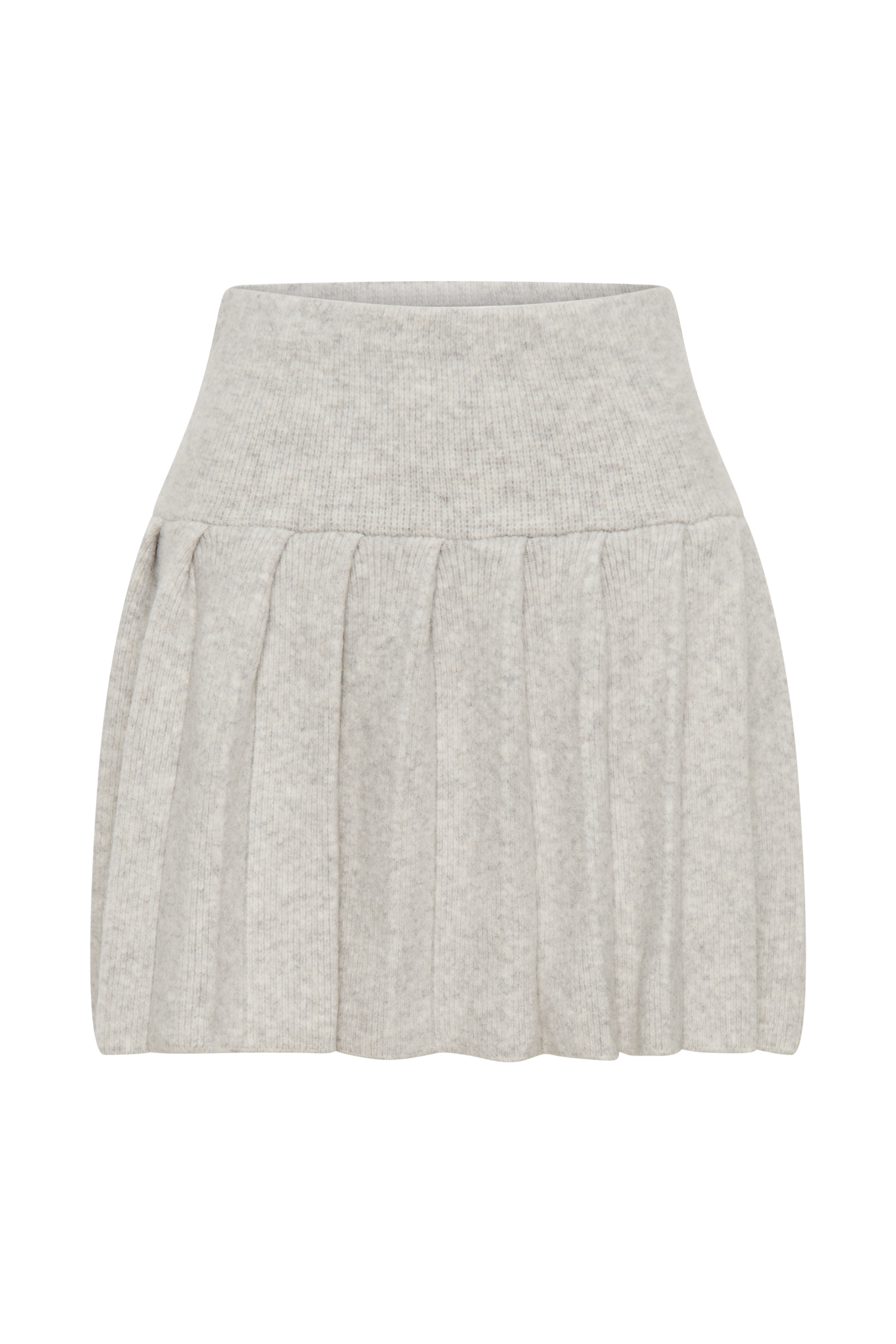 Dionne Pleated Knit Mini Skirt - Heather Grey Marle #9