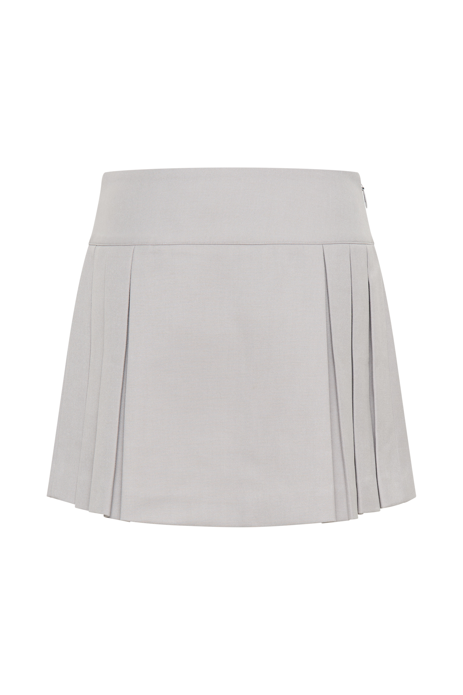 Angie Pleated Buckle Mini Skirt - Grey #10
