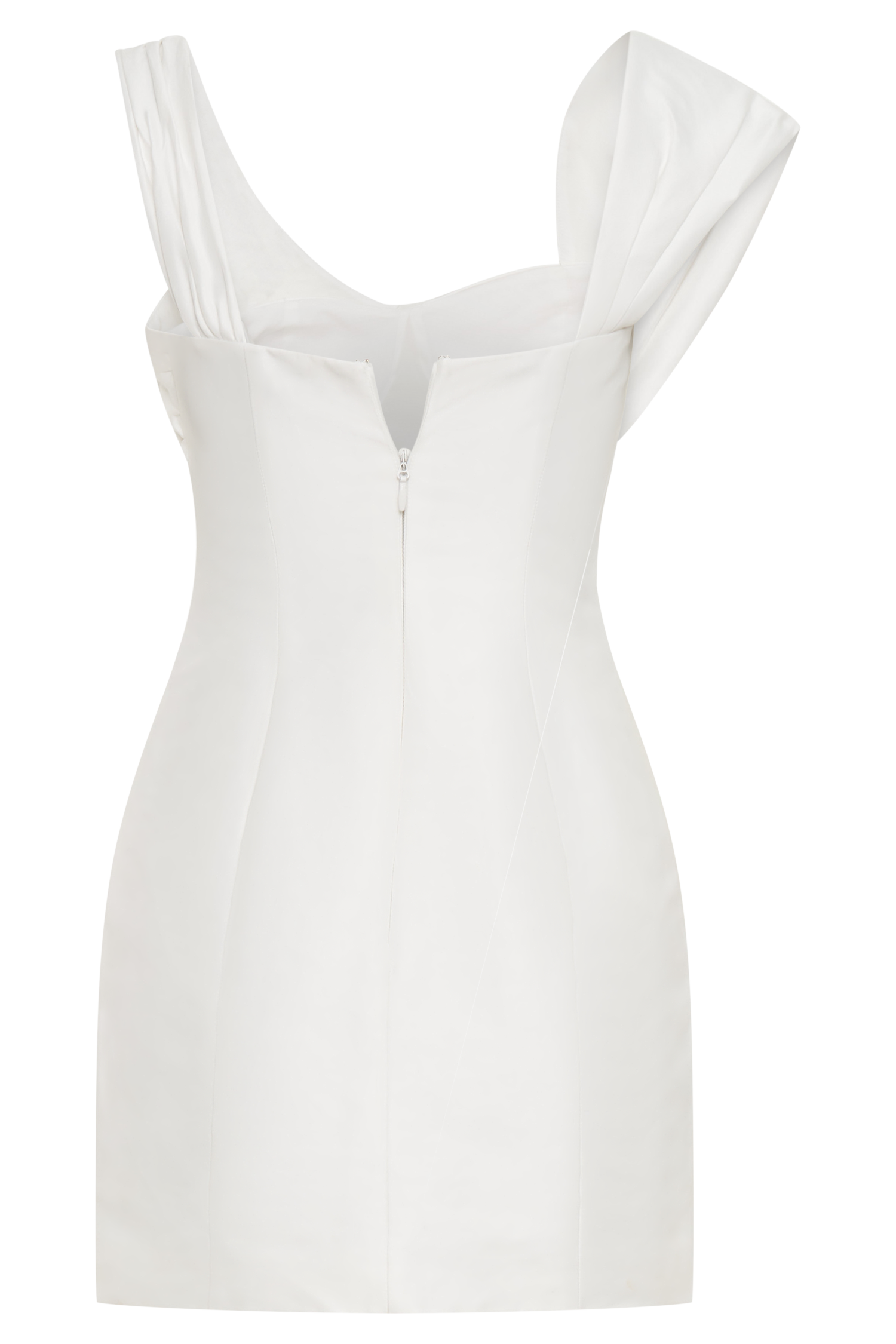 Farrah Structured Draped Mini Dress - White #13