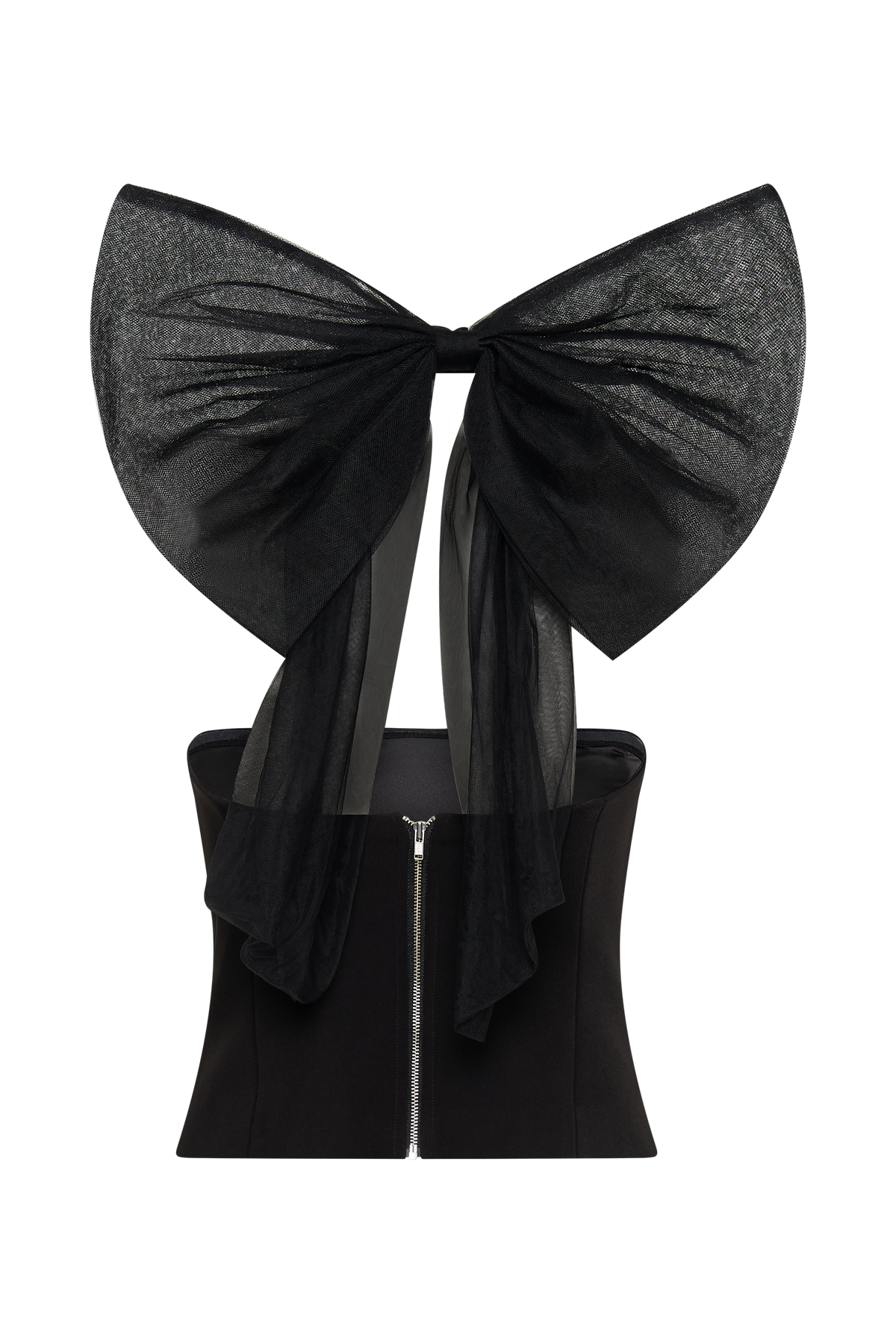 Maryam Tulle Bow Top - Black