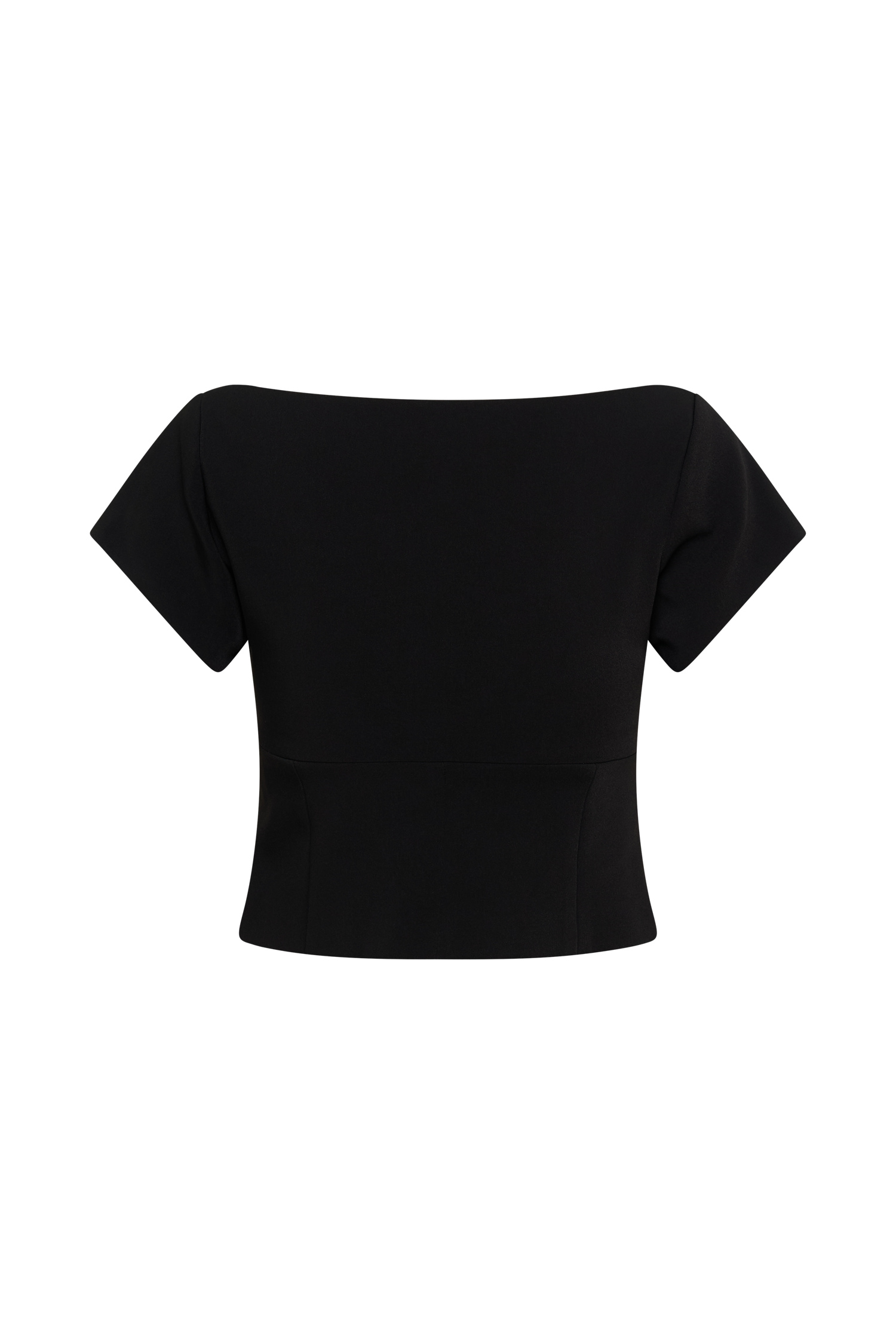 Ellis Cap Sleeve Longline Suiting Top - Black #9