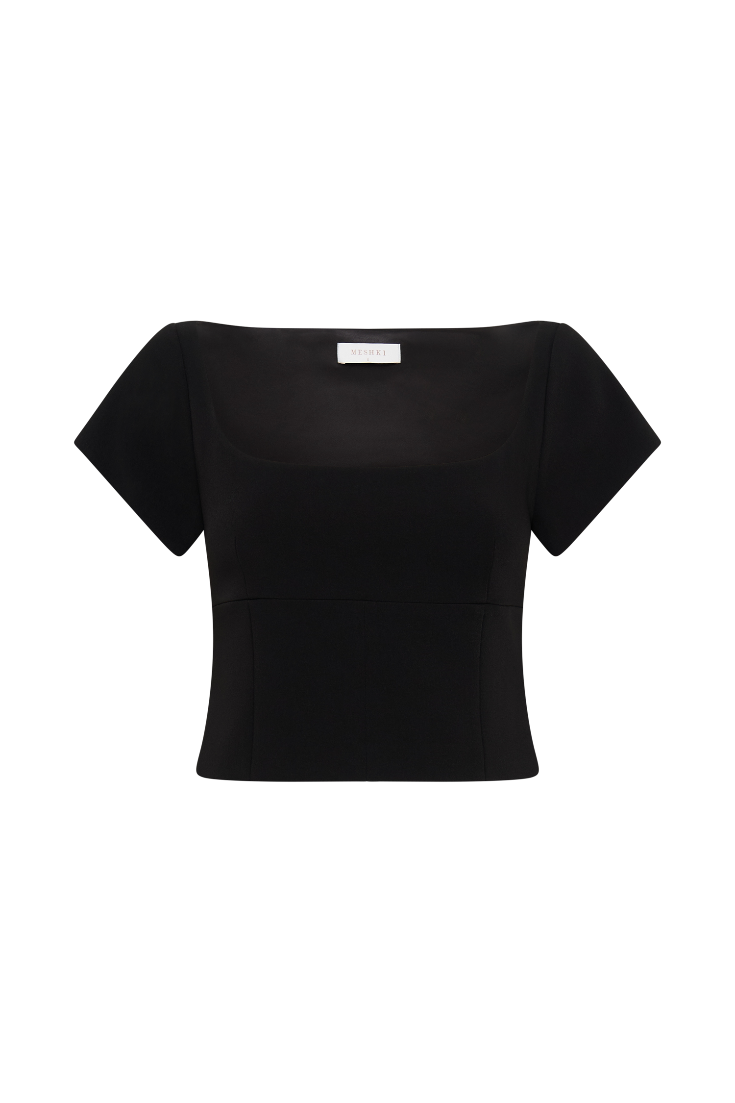 Ellis Cap Sleeve Longline Suiting Top - Black #10