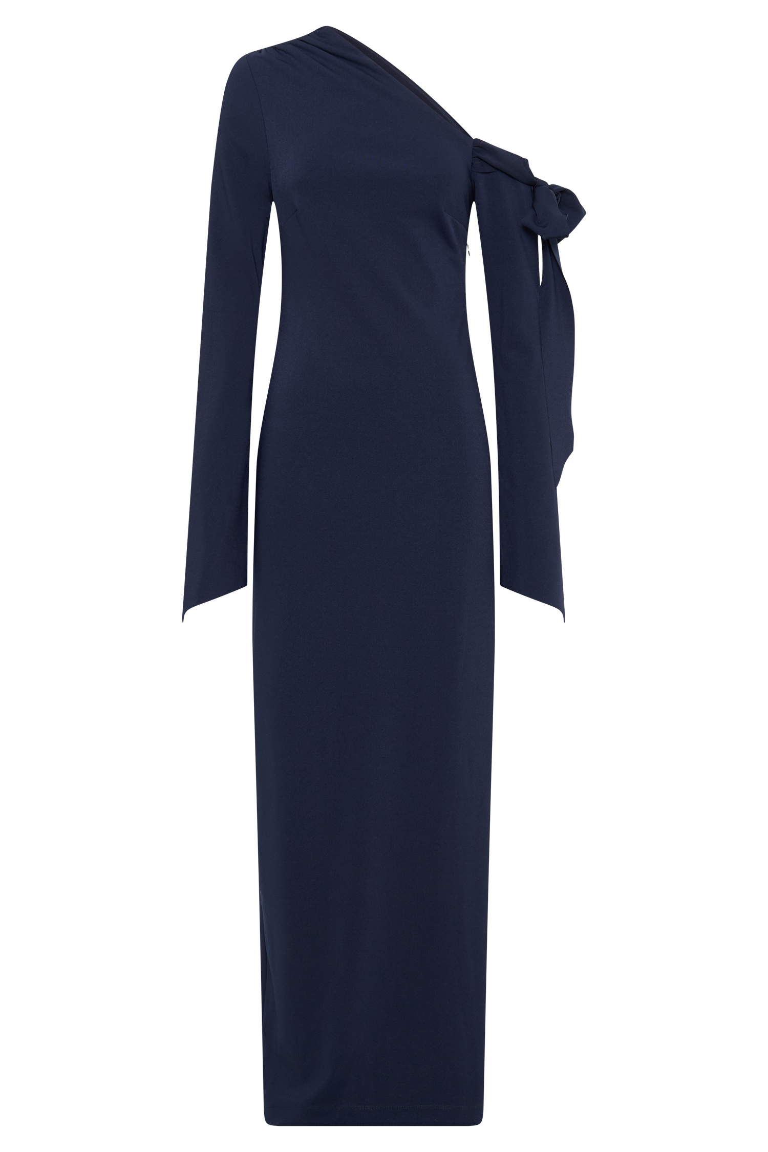 Nicola One Shoulder Crepe Maxi Dress - Dark Navy #10