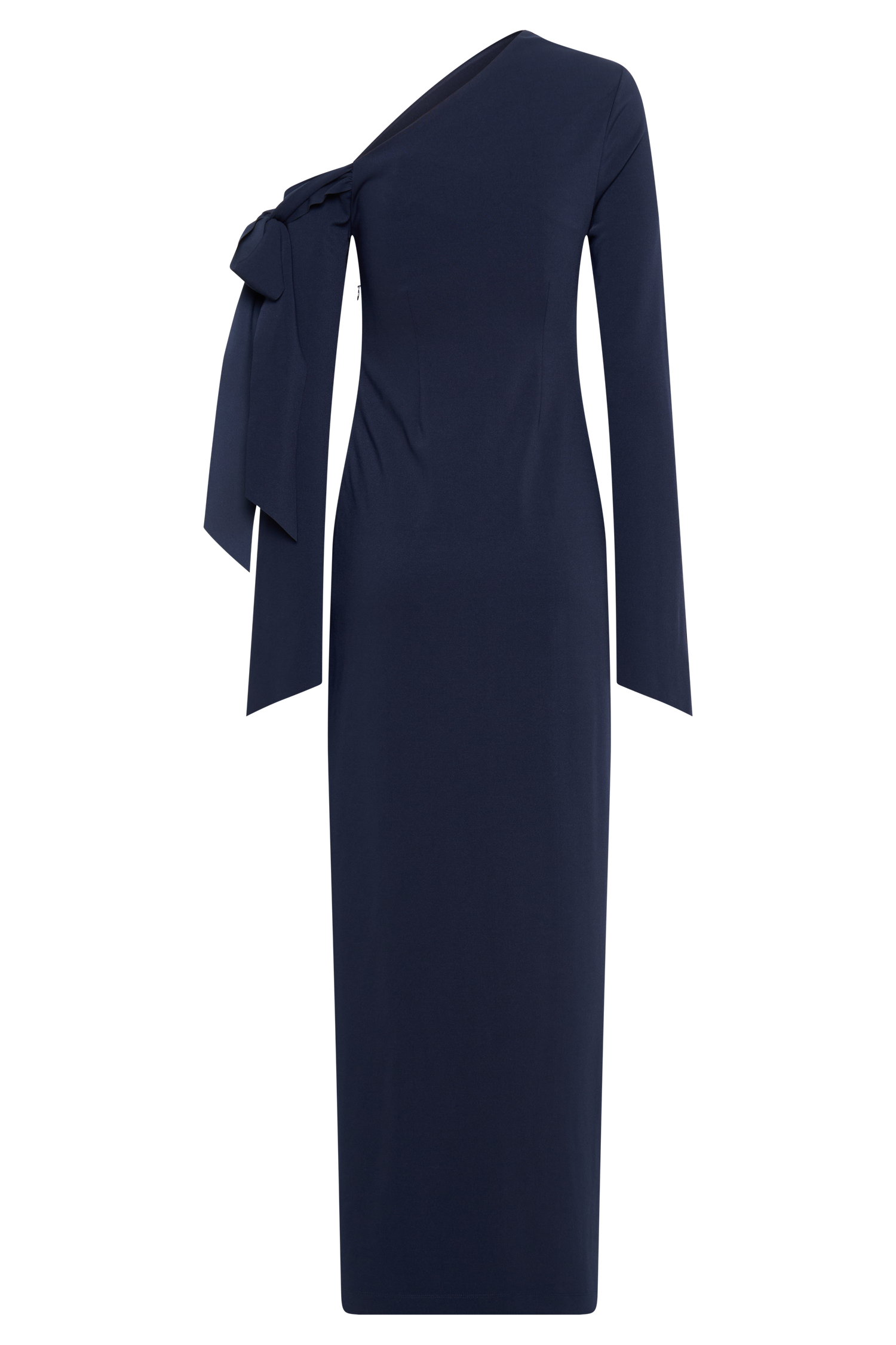 Nicola One Shoulder Crepe Maxi Dress - Dark Navy #9