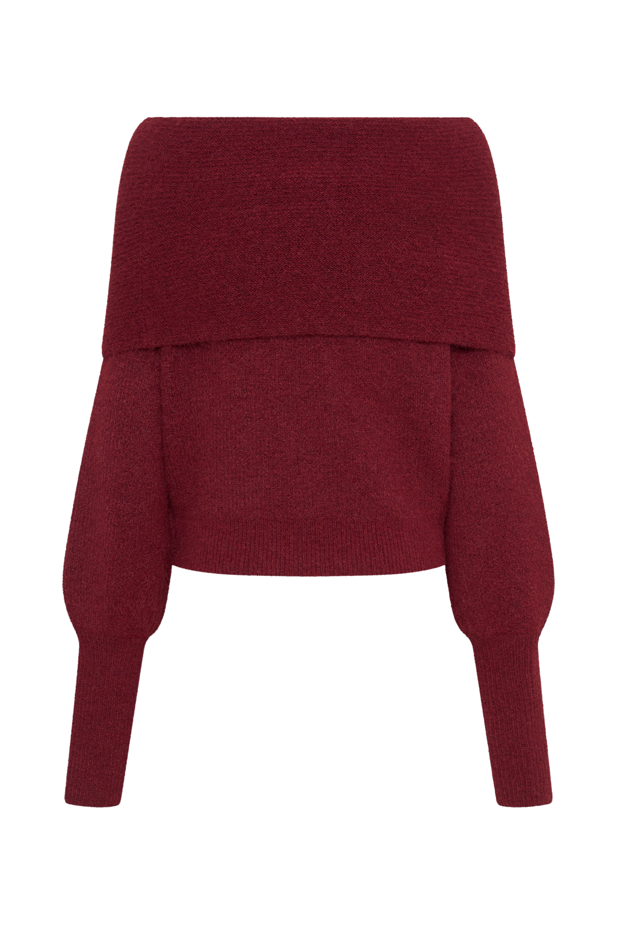 Charlotte Off Shoulder Knit Long Sleeve Top - Merlot
