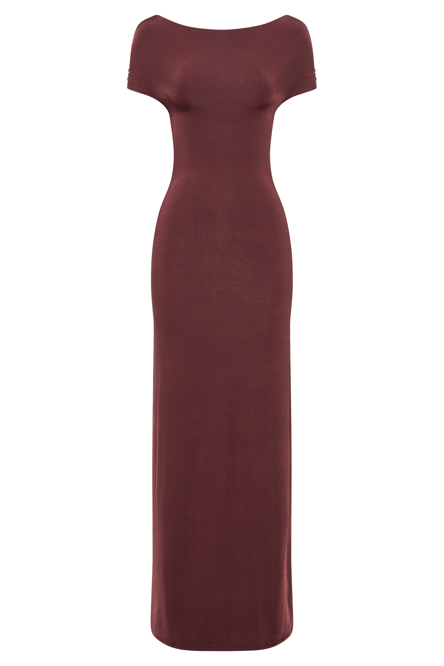 Imogen Off Shoulder Slinky Maxi Dress - Mahogany #8