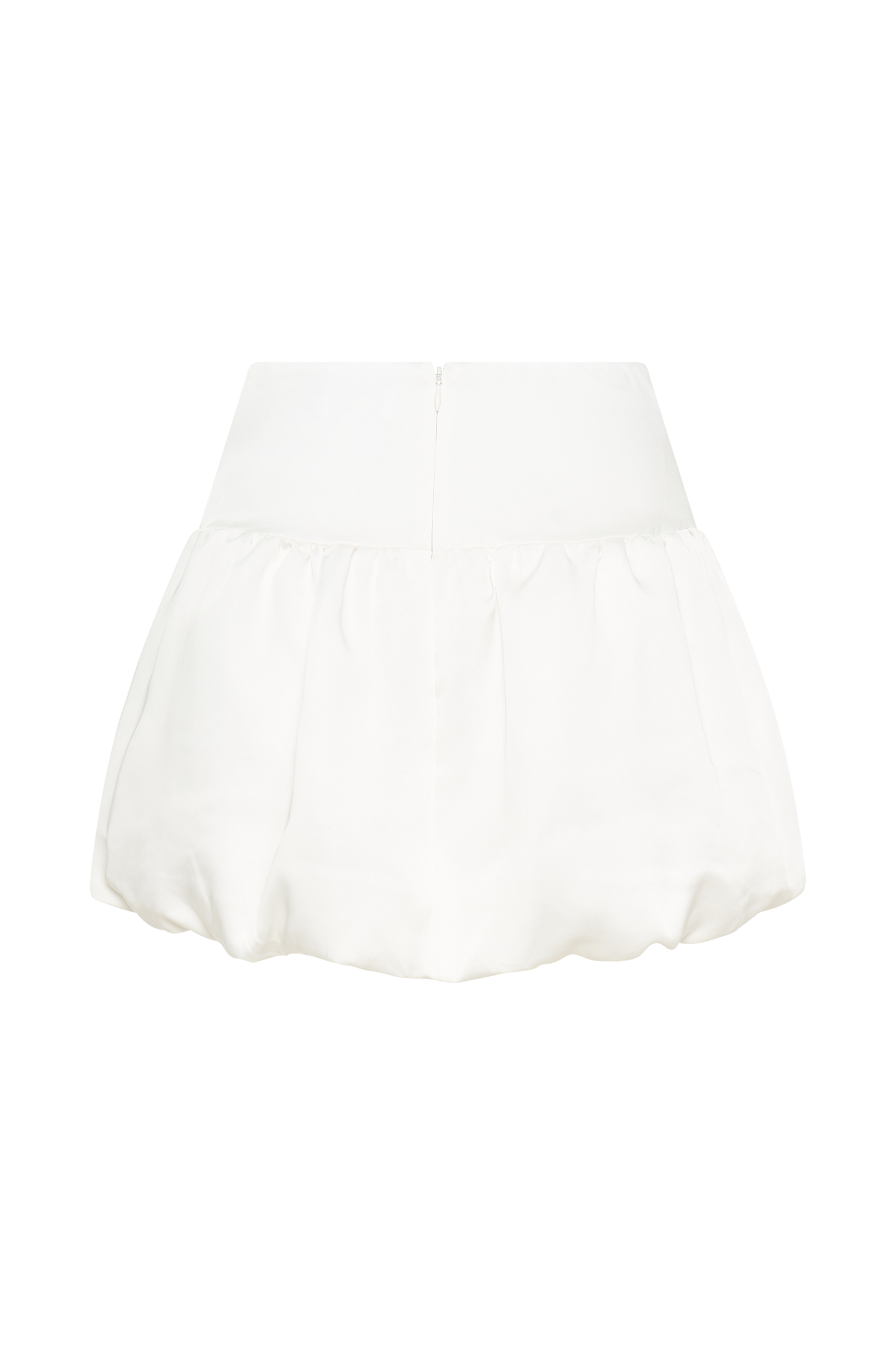 Genia Satin Bubble Mini Skirt - White #9