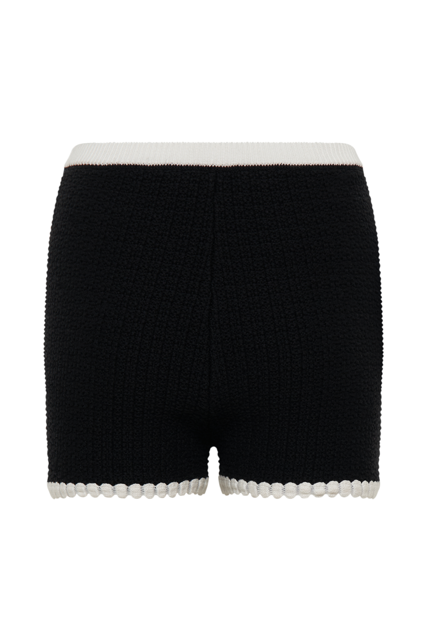 Saffron Contrast Knit Shorts - Black/White #7