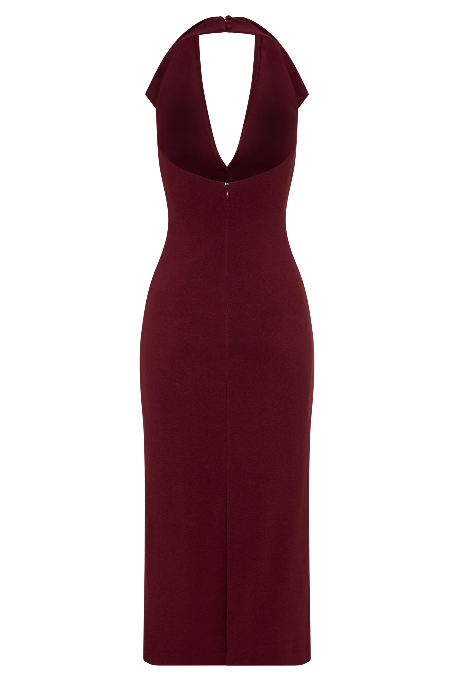 Annita Crepe Halter Midi Dress - Merlot #7