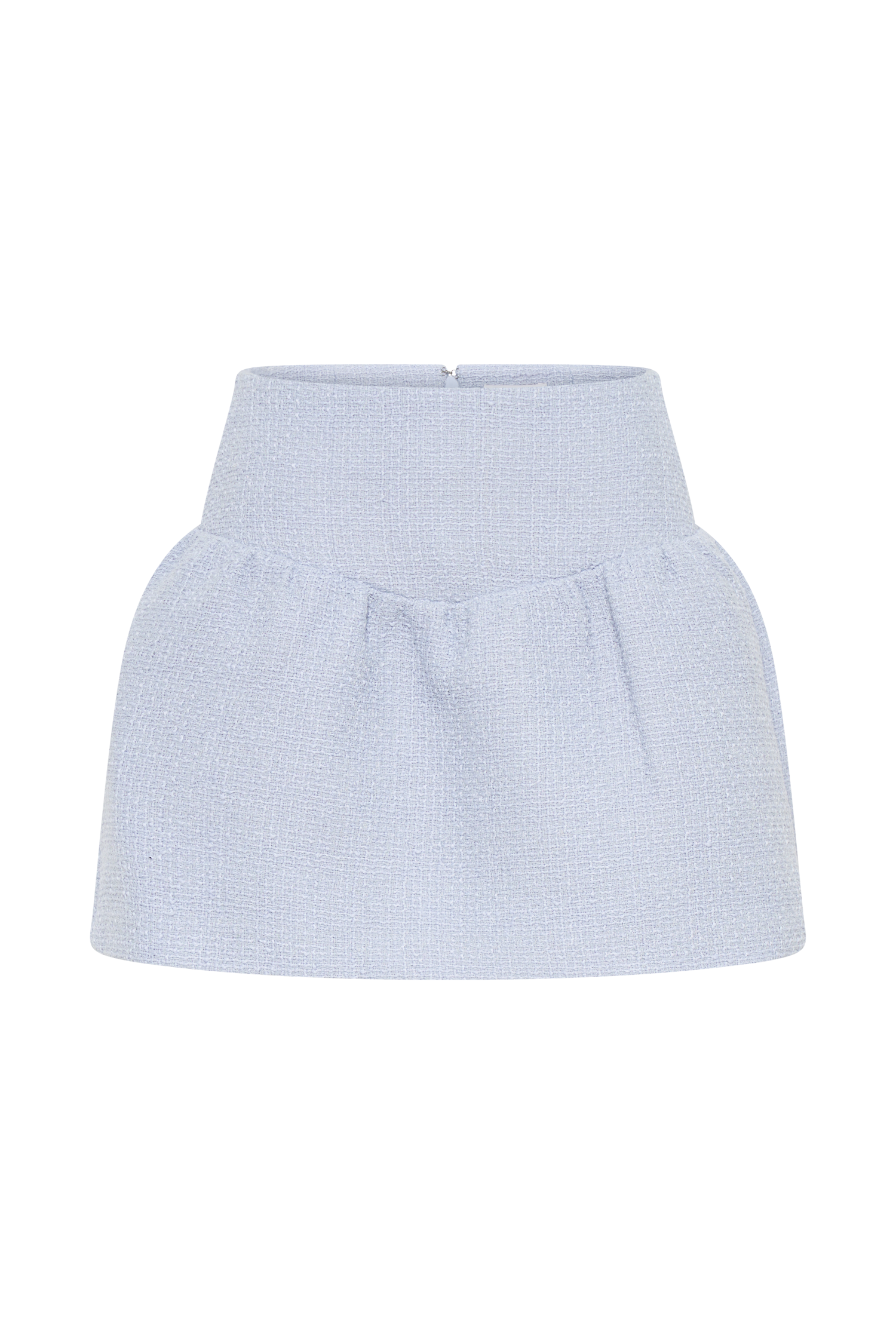 Cyrus Gathered Boucle Mini Skirt - Sky Blue #9