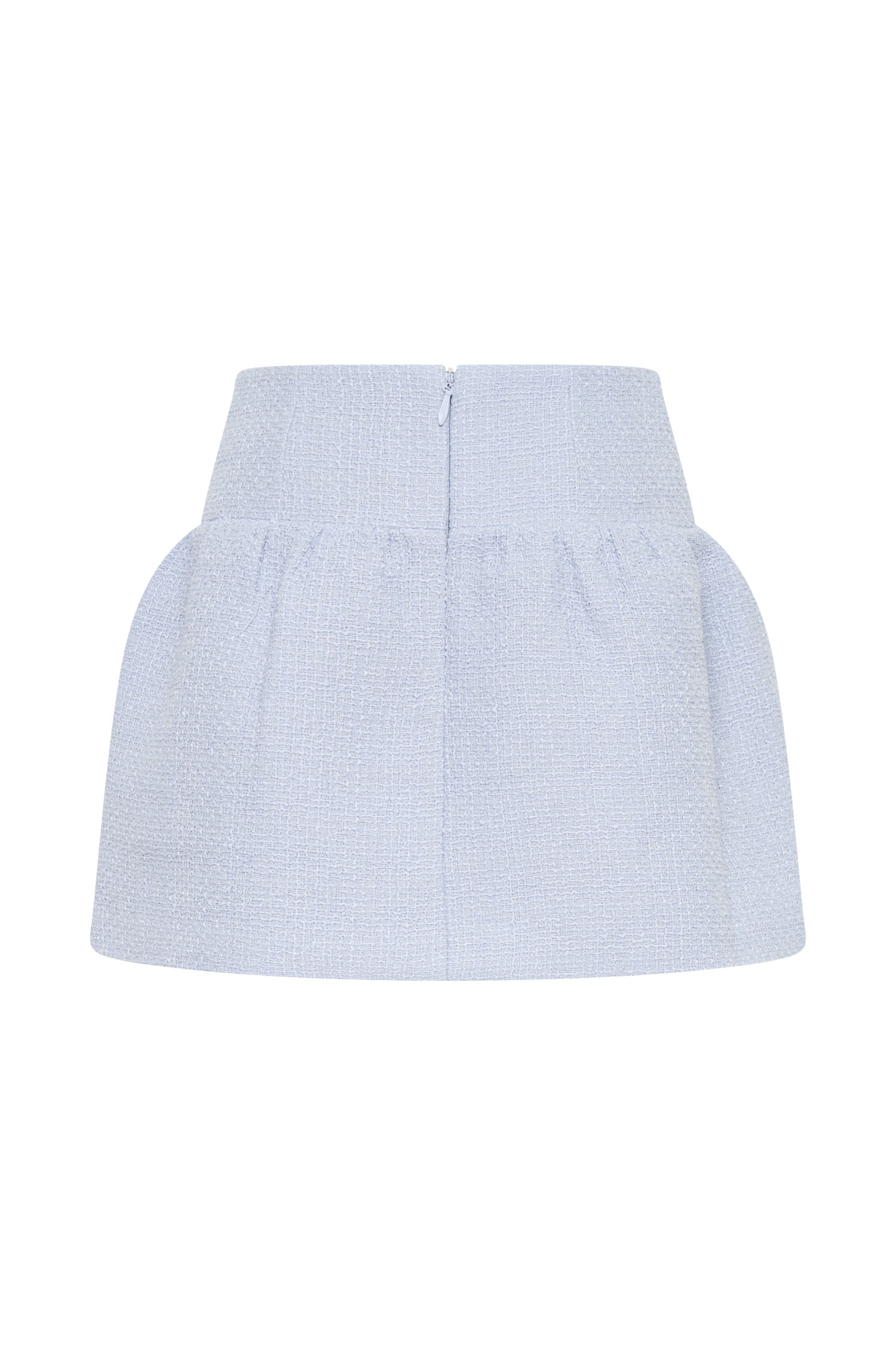 Cyrus Gathered Boucle Mini Skirt - Sky Blue #8