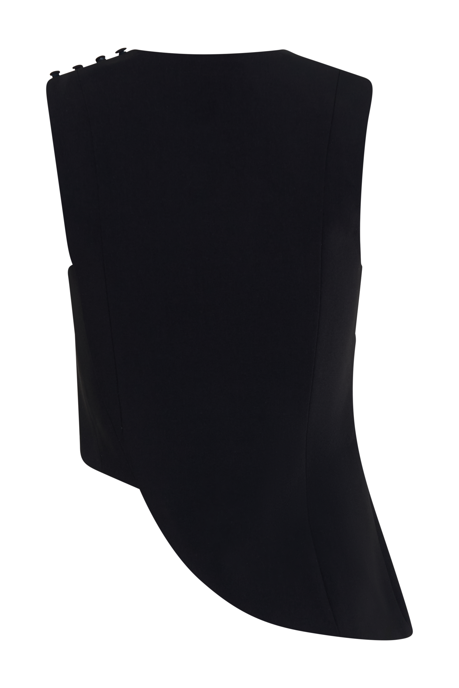 Astrid Asymmetric Sleeveless Suiting Top - Black #9