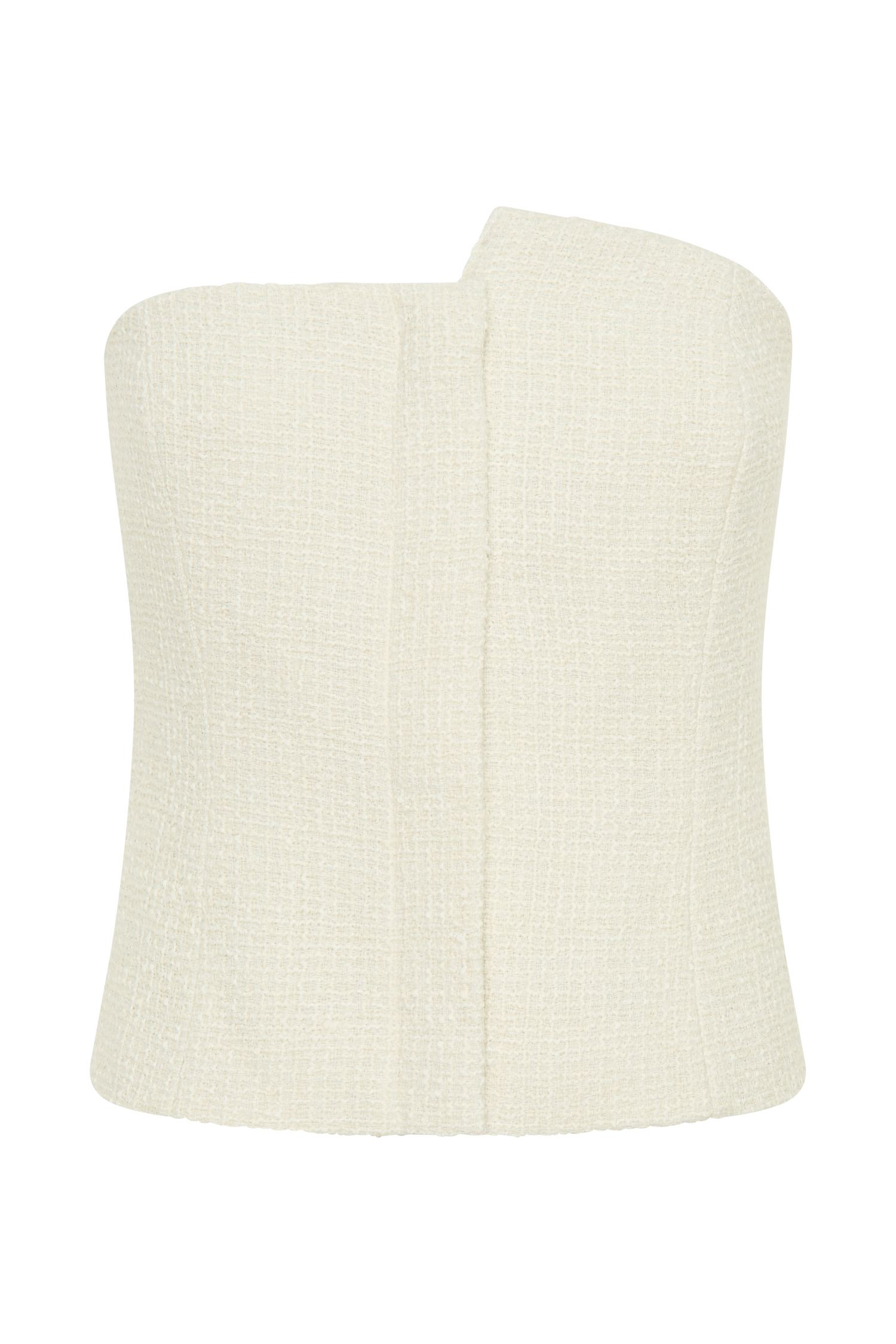 Parker Boucle Strapless Asymmetric Top - Ivory #10