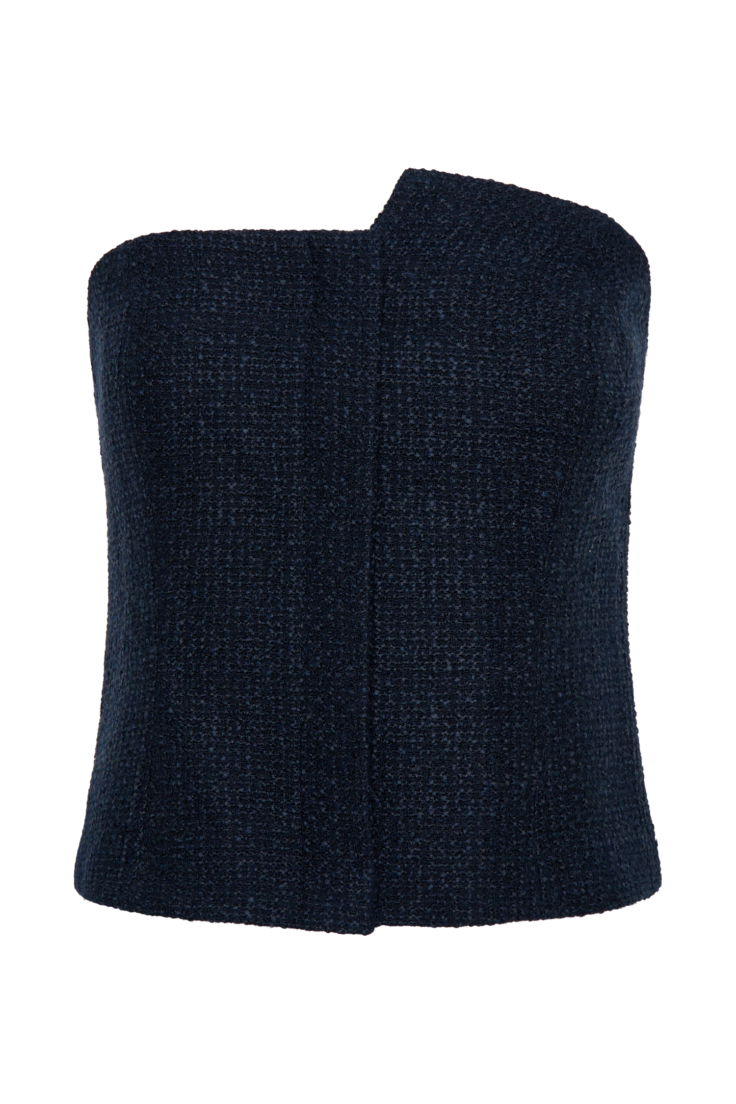 Parker Boucle Strapless Asymmetric Top - Midnight Blue #9