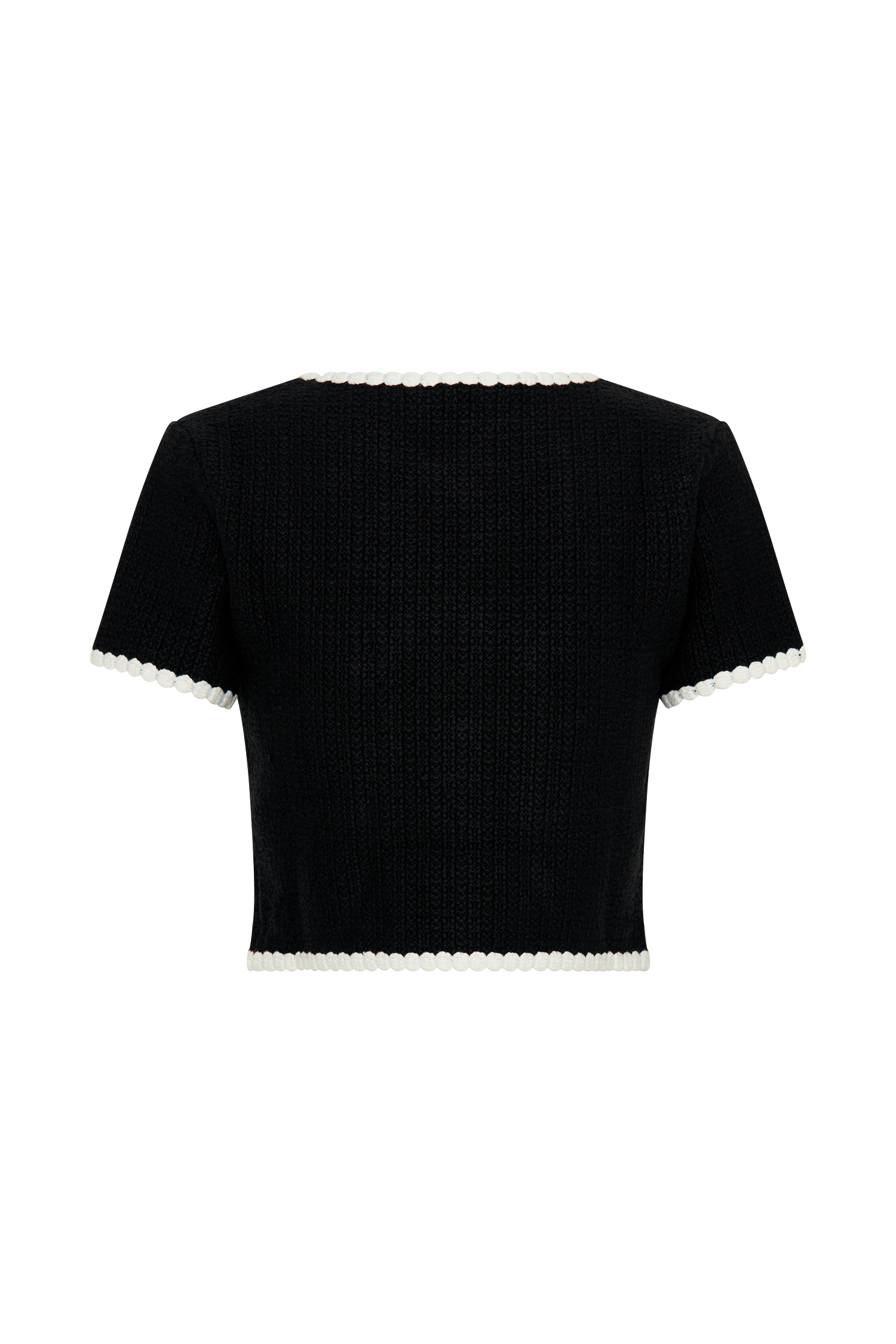 Saffron Contrast Knit Top - Black/White #8