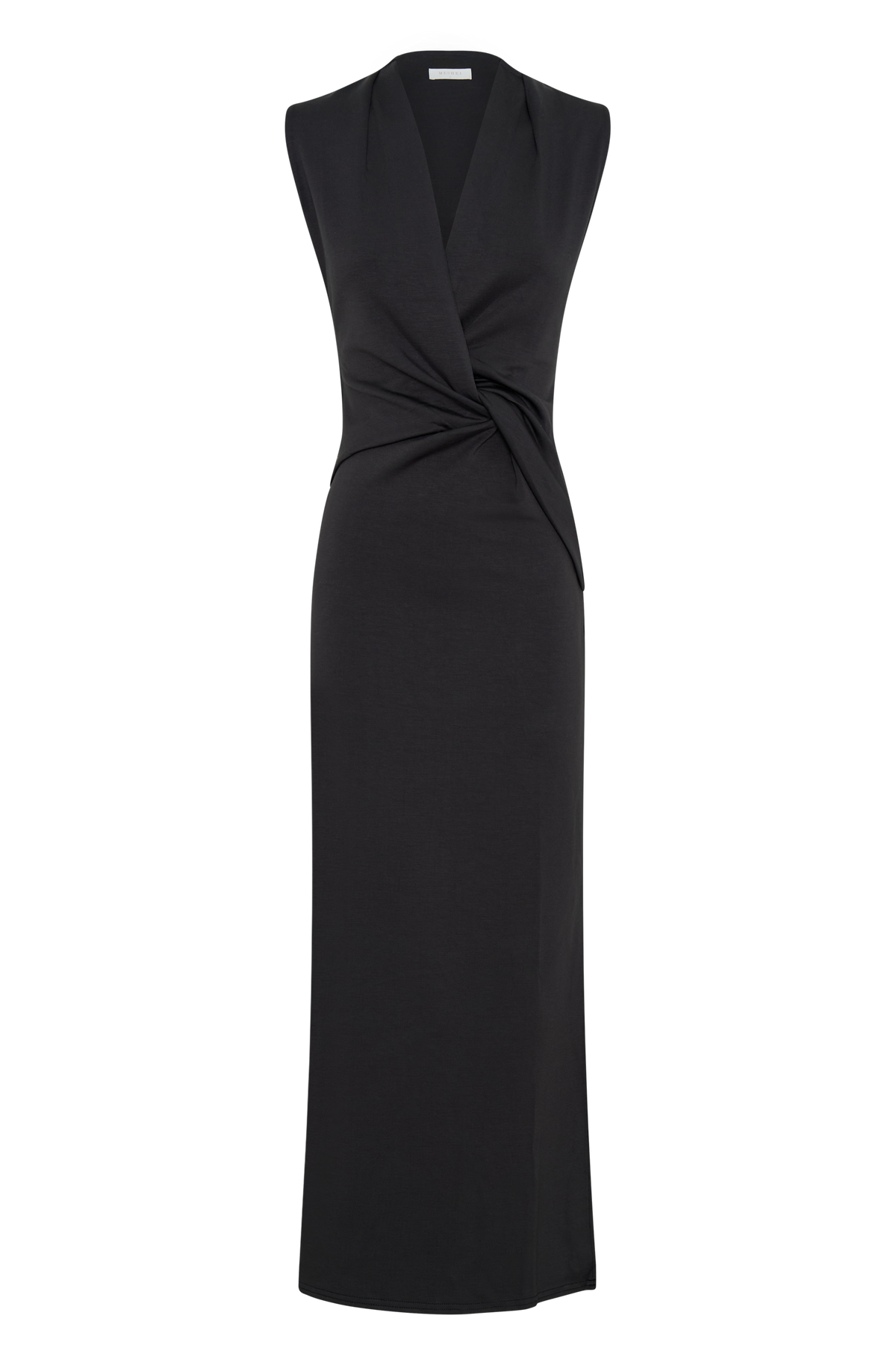 Lorelei Crepe Twist Midi Dress - Dark Charcoal