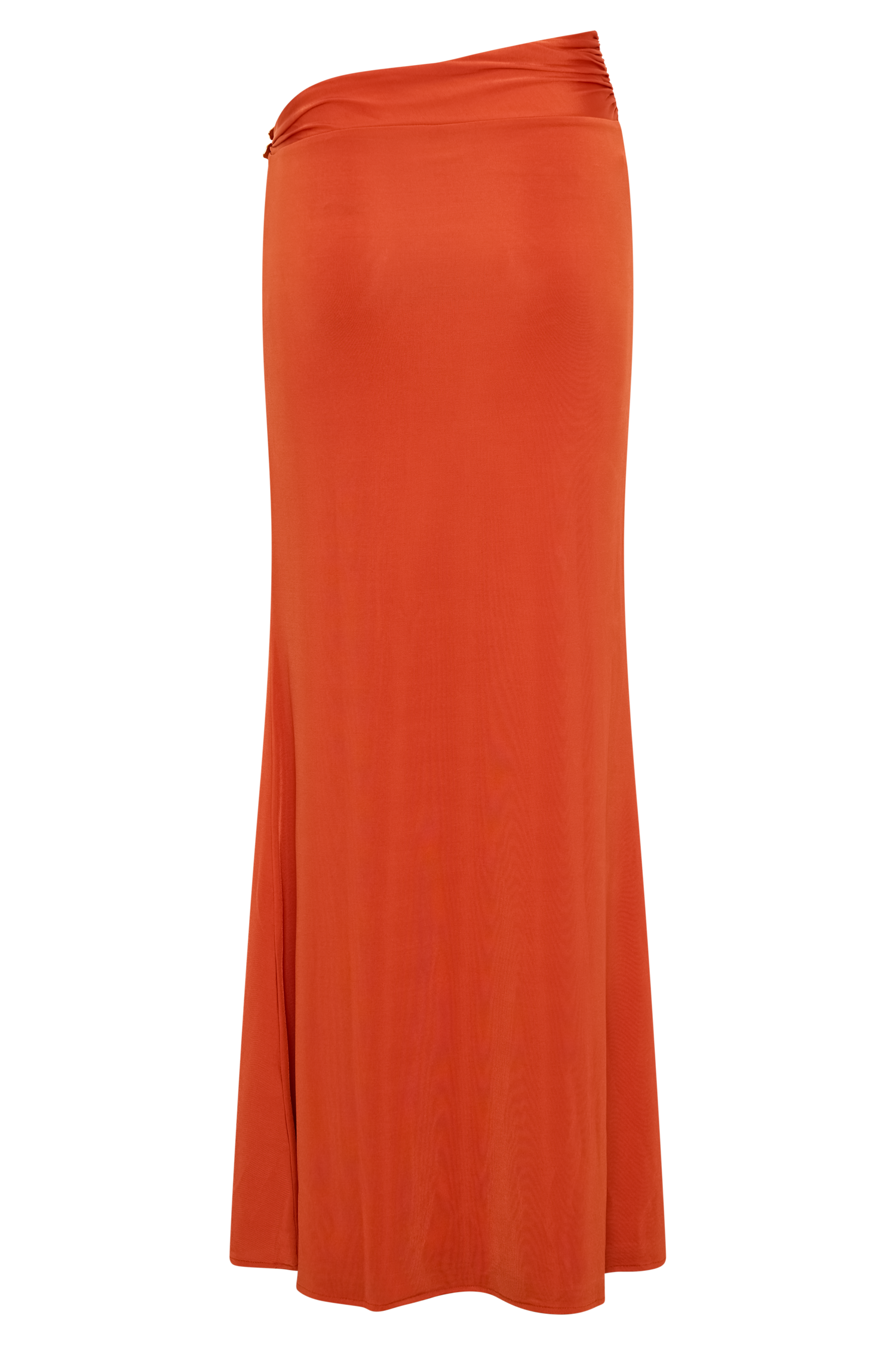 Ainsley Asymmetrical Maxi Skirt With Floral Hardware - Burnt Orange #8
