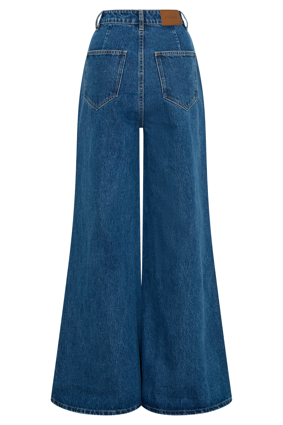 Jen Wide Leg Flare Denim Jeans - Dark Blue
