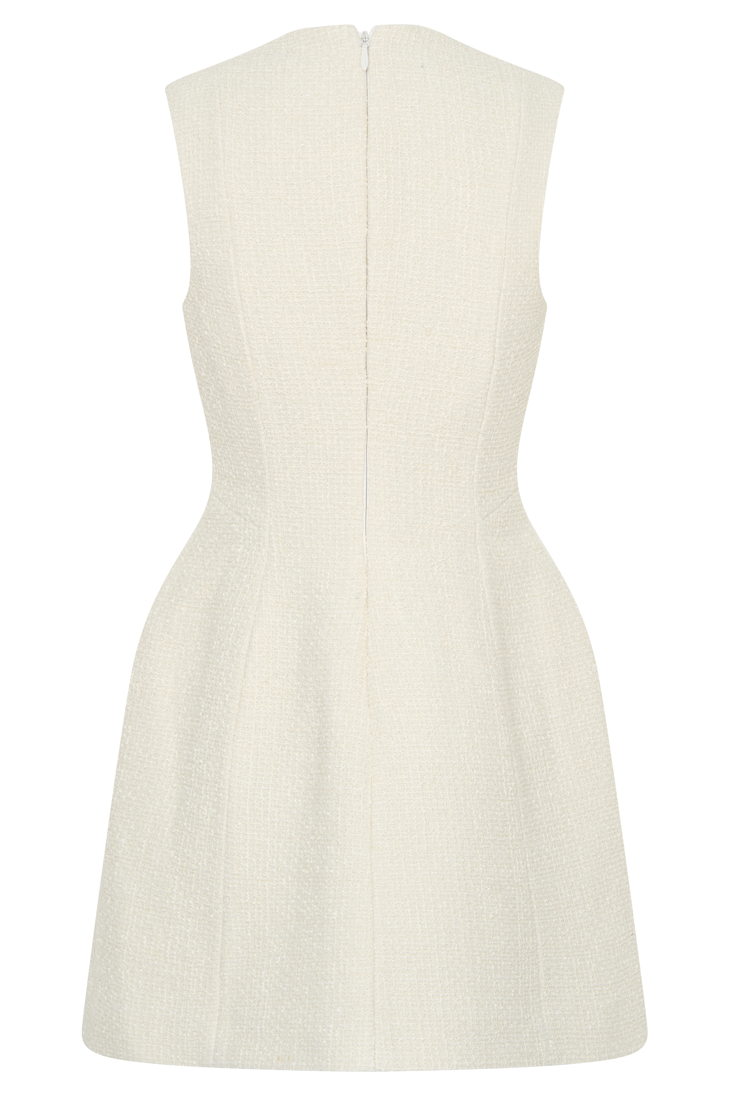 Danna Boucle Mini Dress With Pleats - White #8