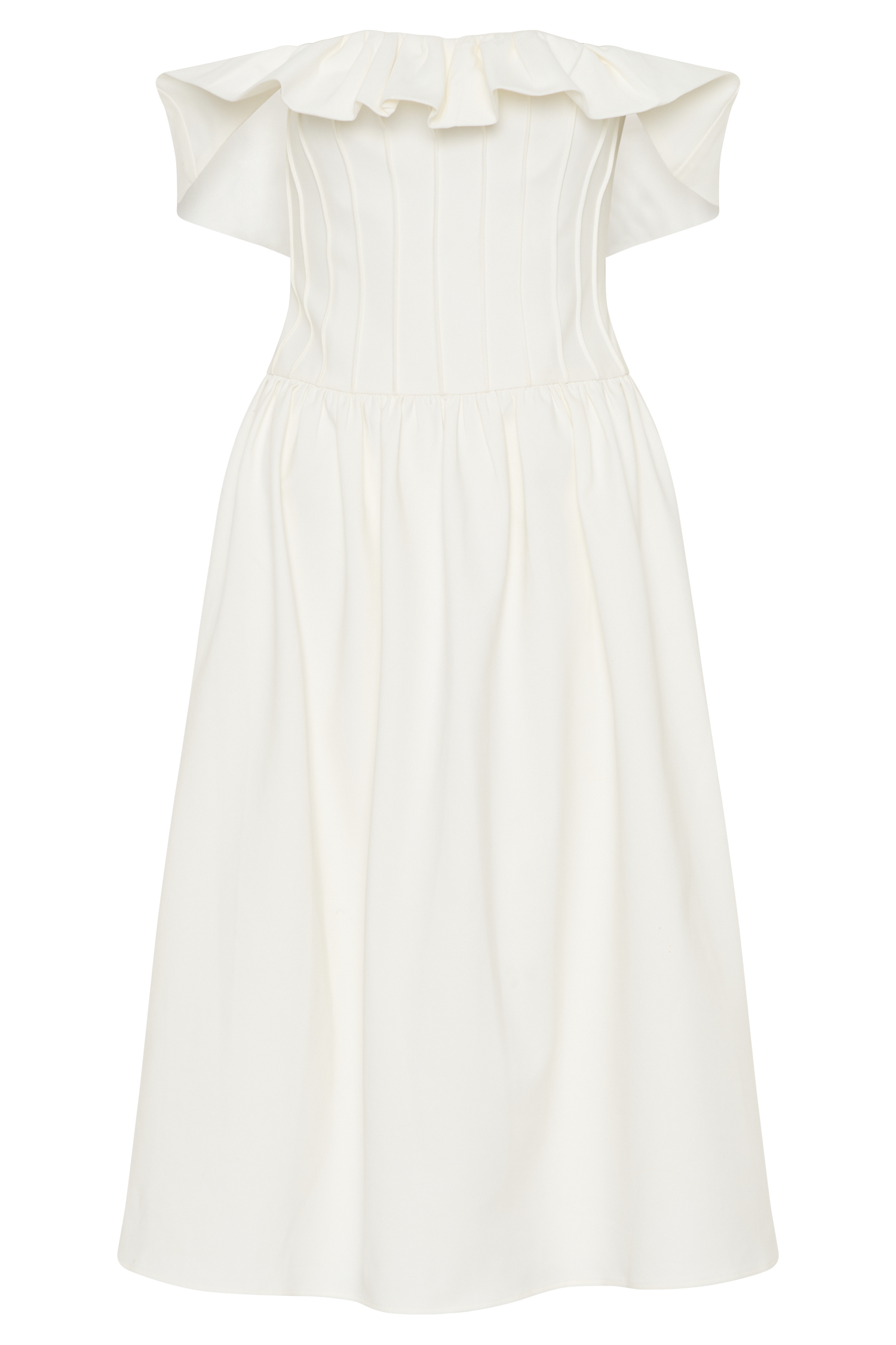 Orla Strapless Cotton Midi Dress - White #8