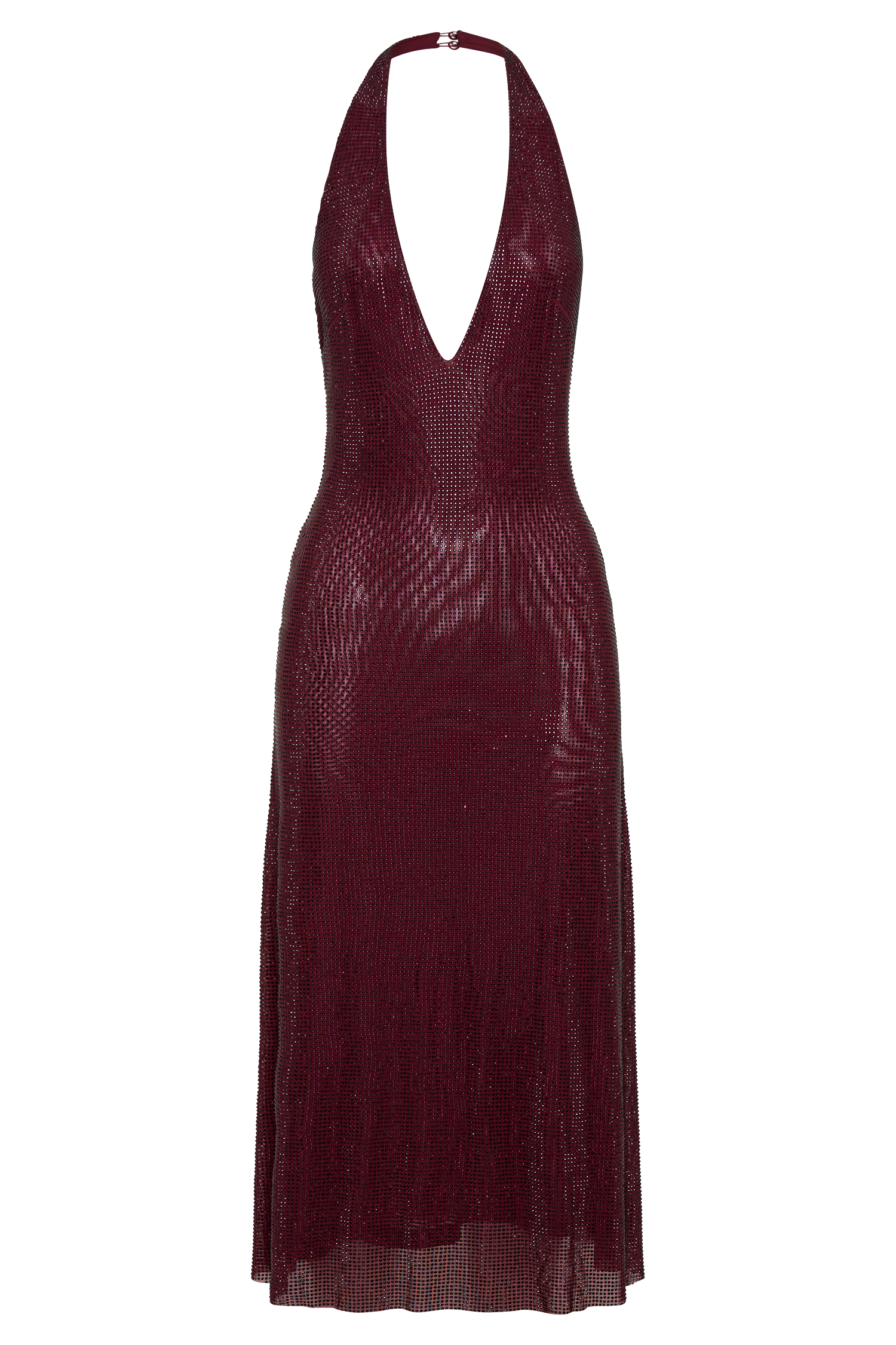 Genie Diamante Halter Midi Dress - Mahogany #8