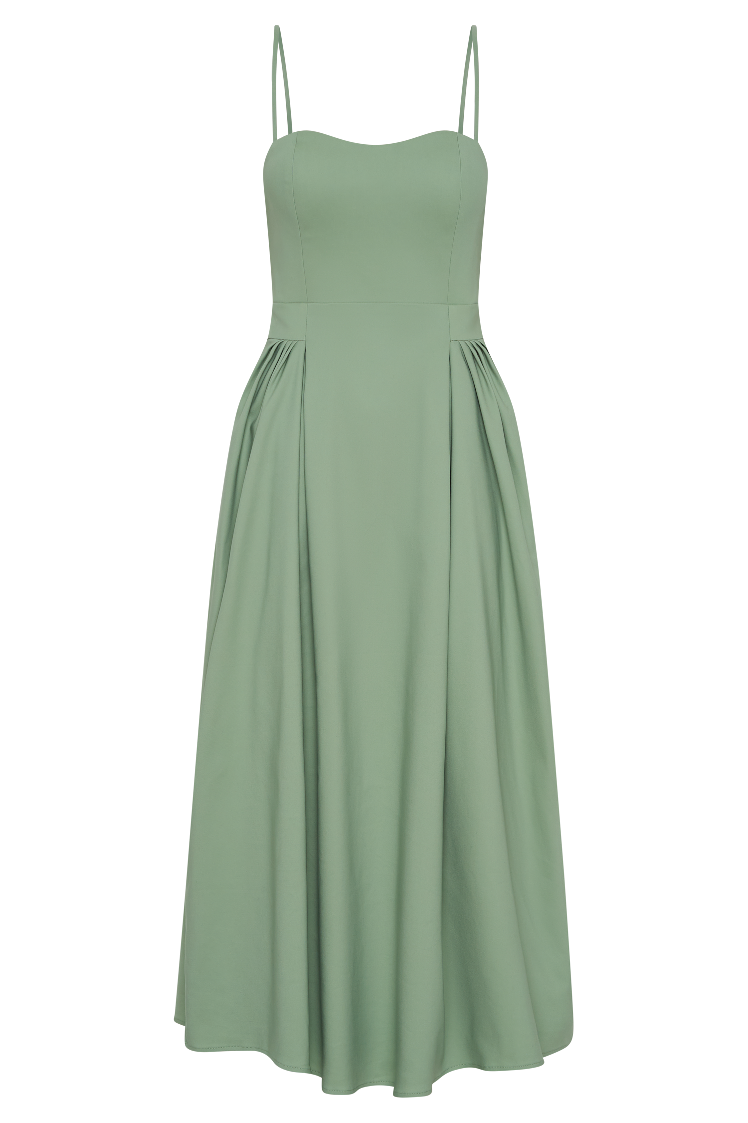 Rebecca Cotton Midi Dress - Basil #10