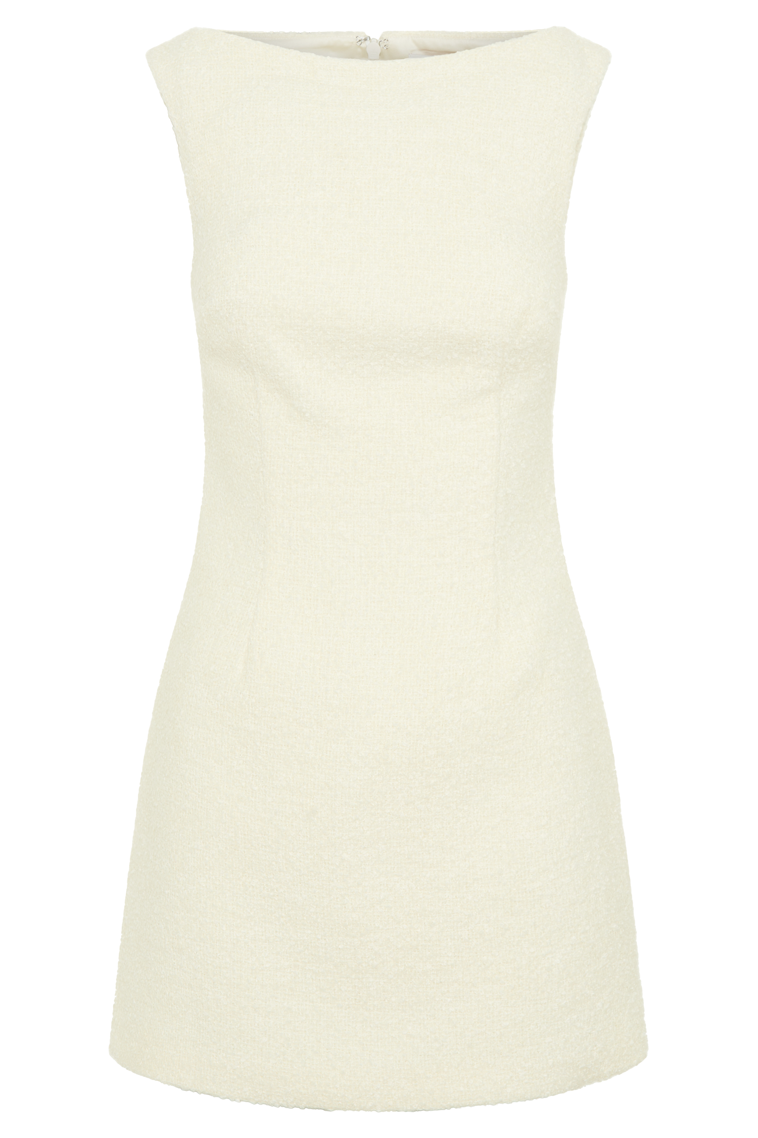 Angela Textured Boucle Mini Dress - Ivory #9