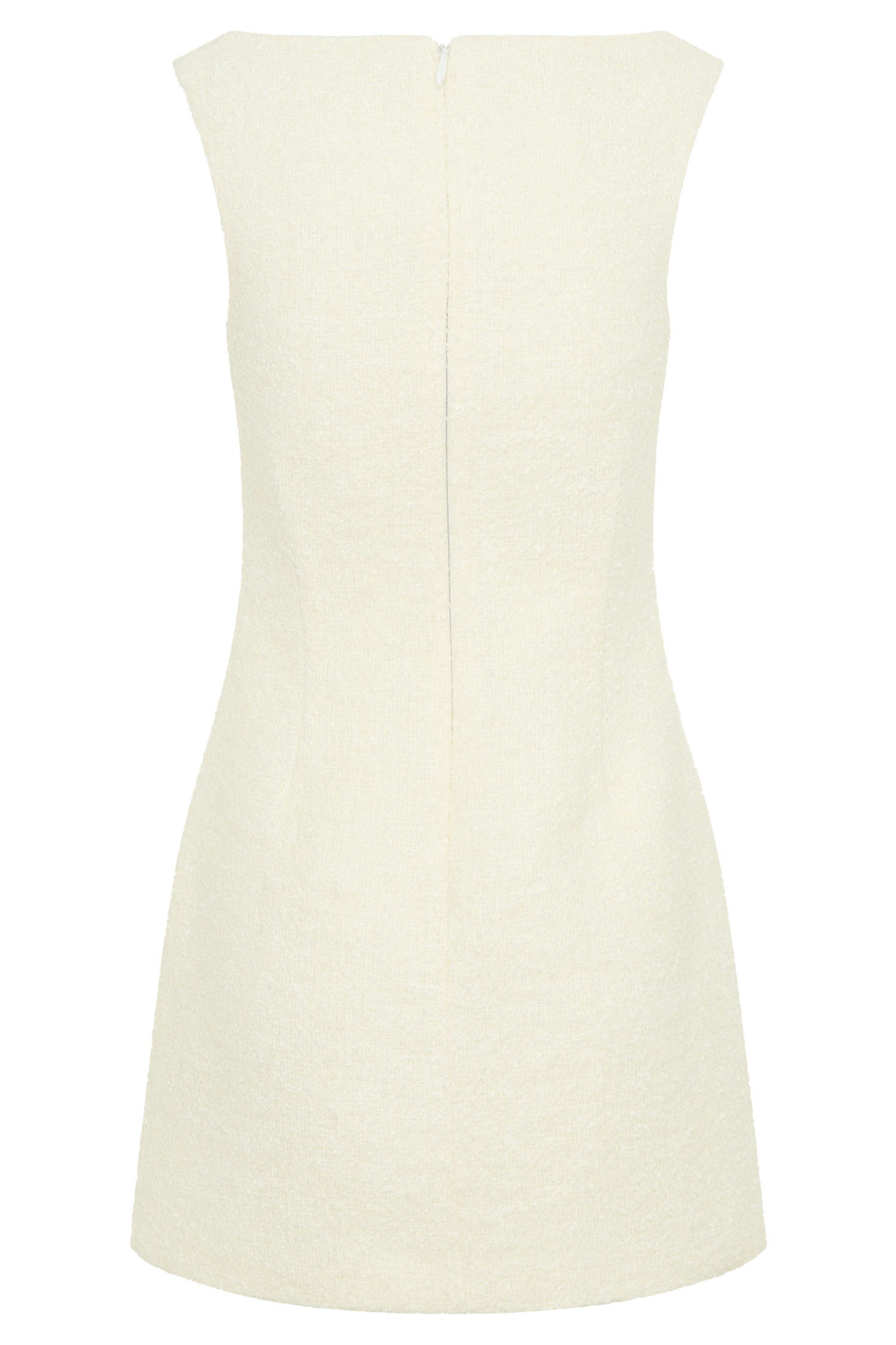 Angela Textured Boucle Mini Dress - Ivory #8