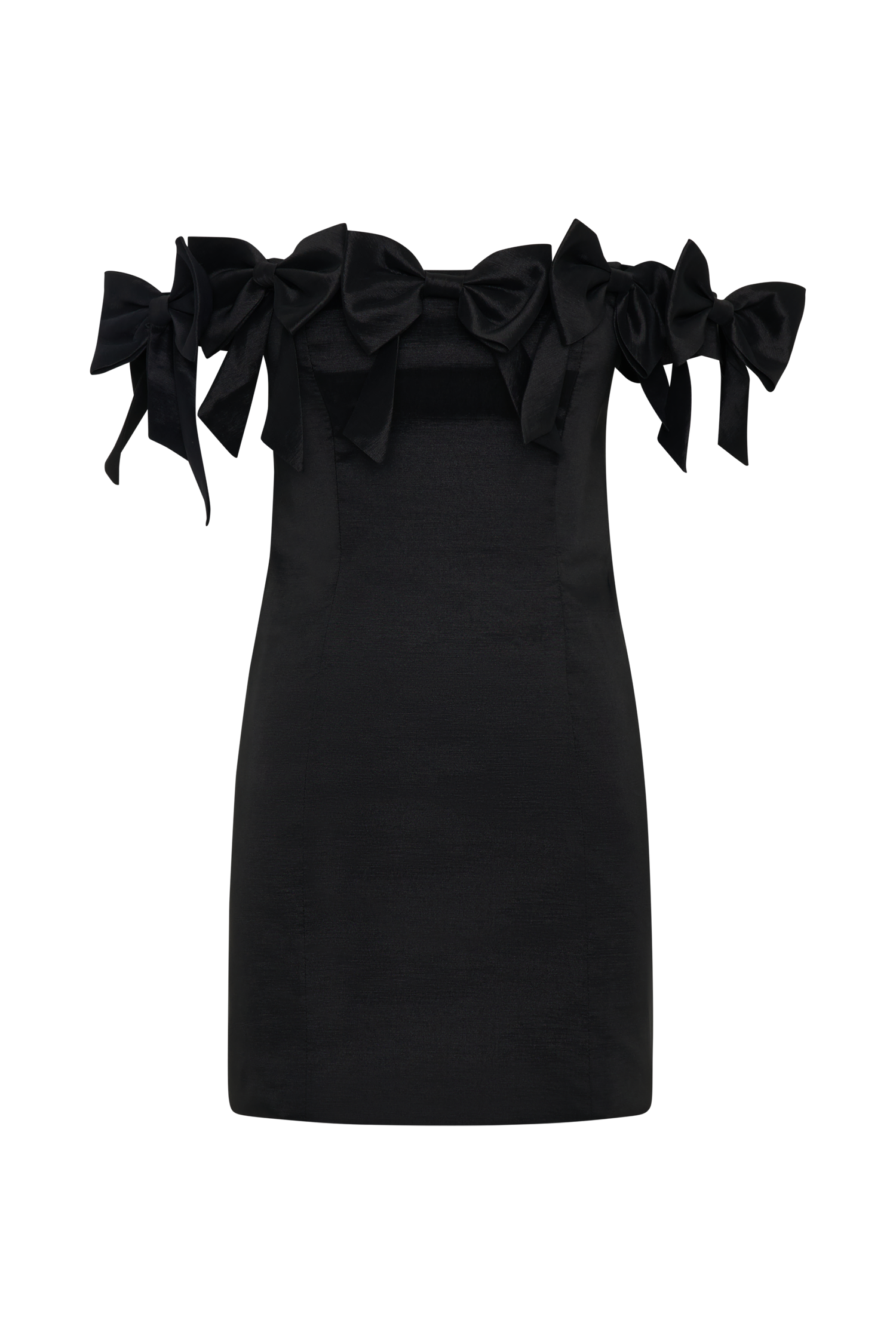 Rose Strapless Bow Mini Dress - Black #9