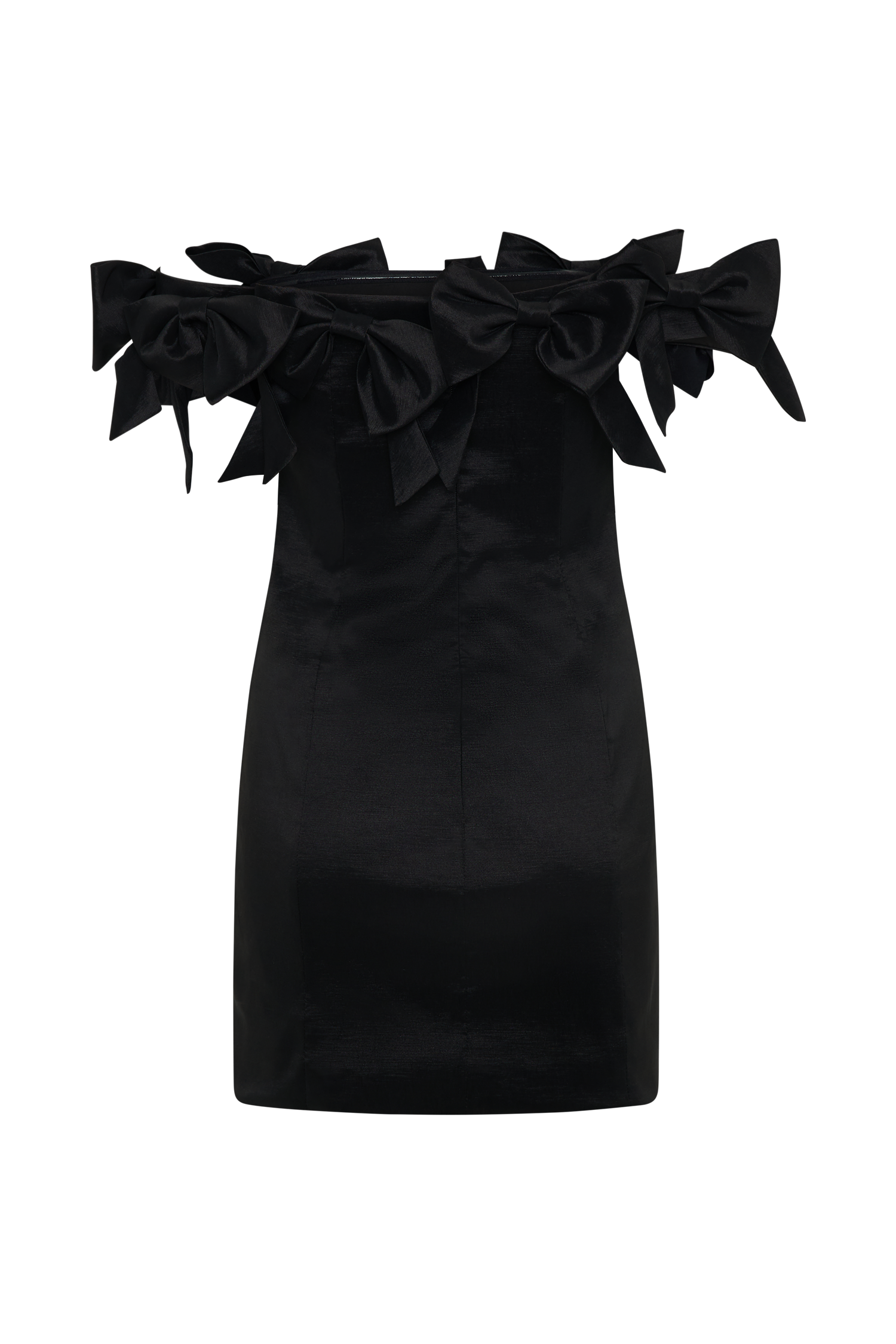 Rose Strapless Bow Mini Dress - Black #8