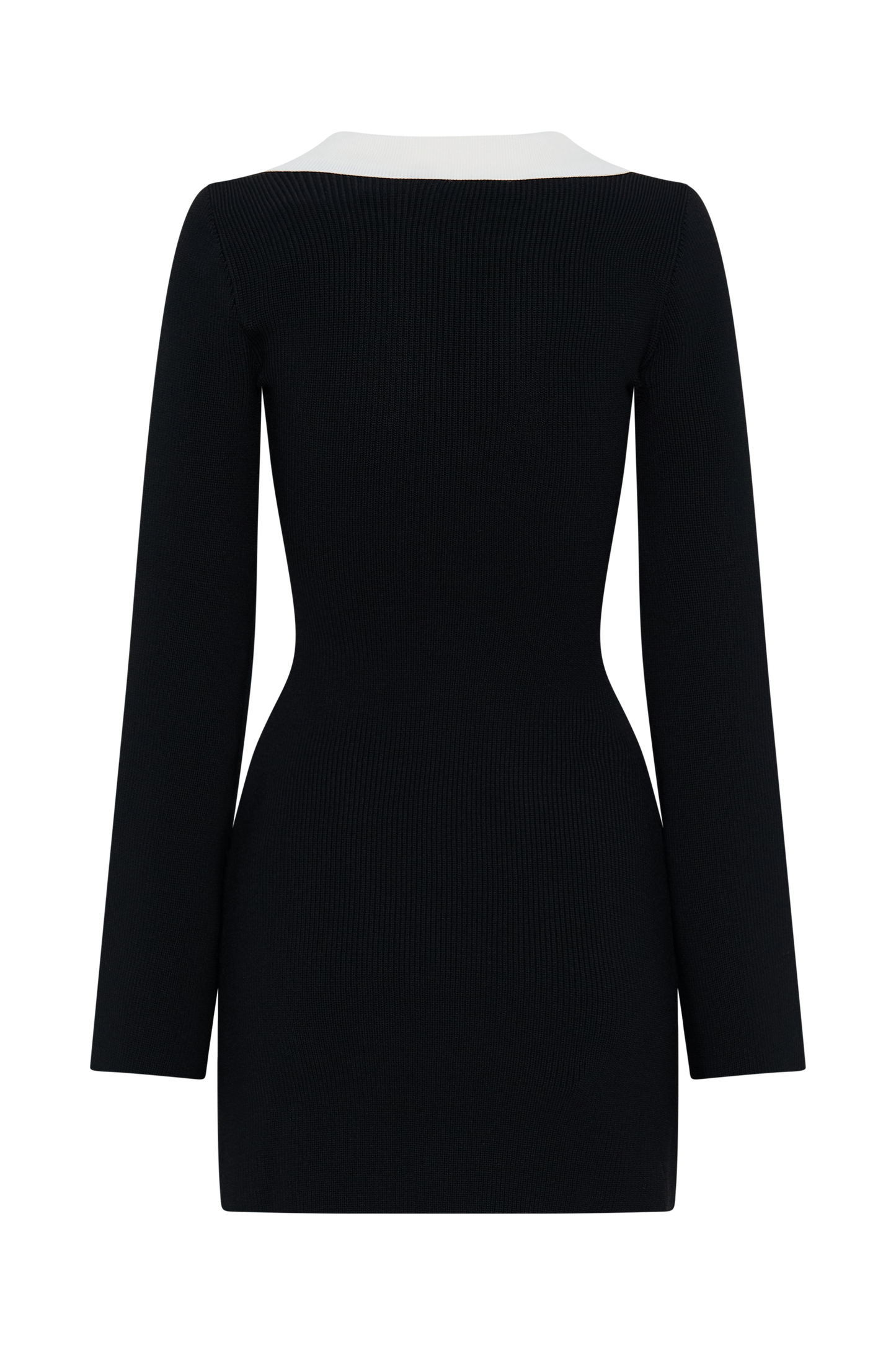 Wrenley Long Sleeve Knit Mini Dress - Black/White