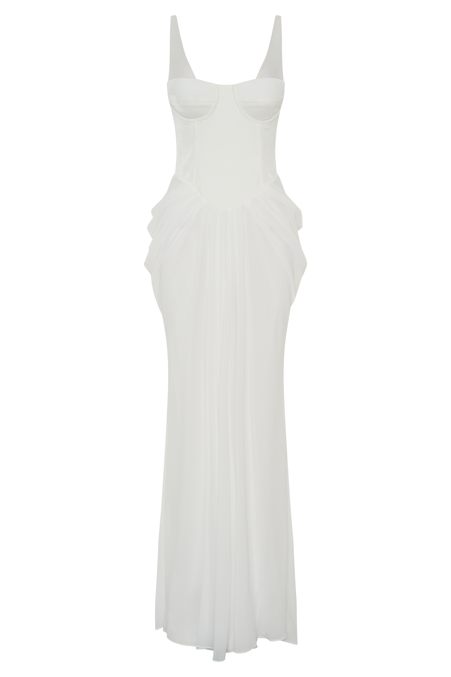Roxanne Velvet Corset Maxi Dress - White #8