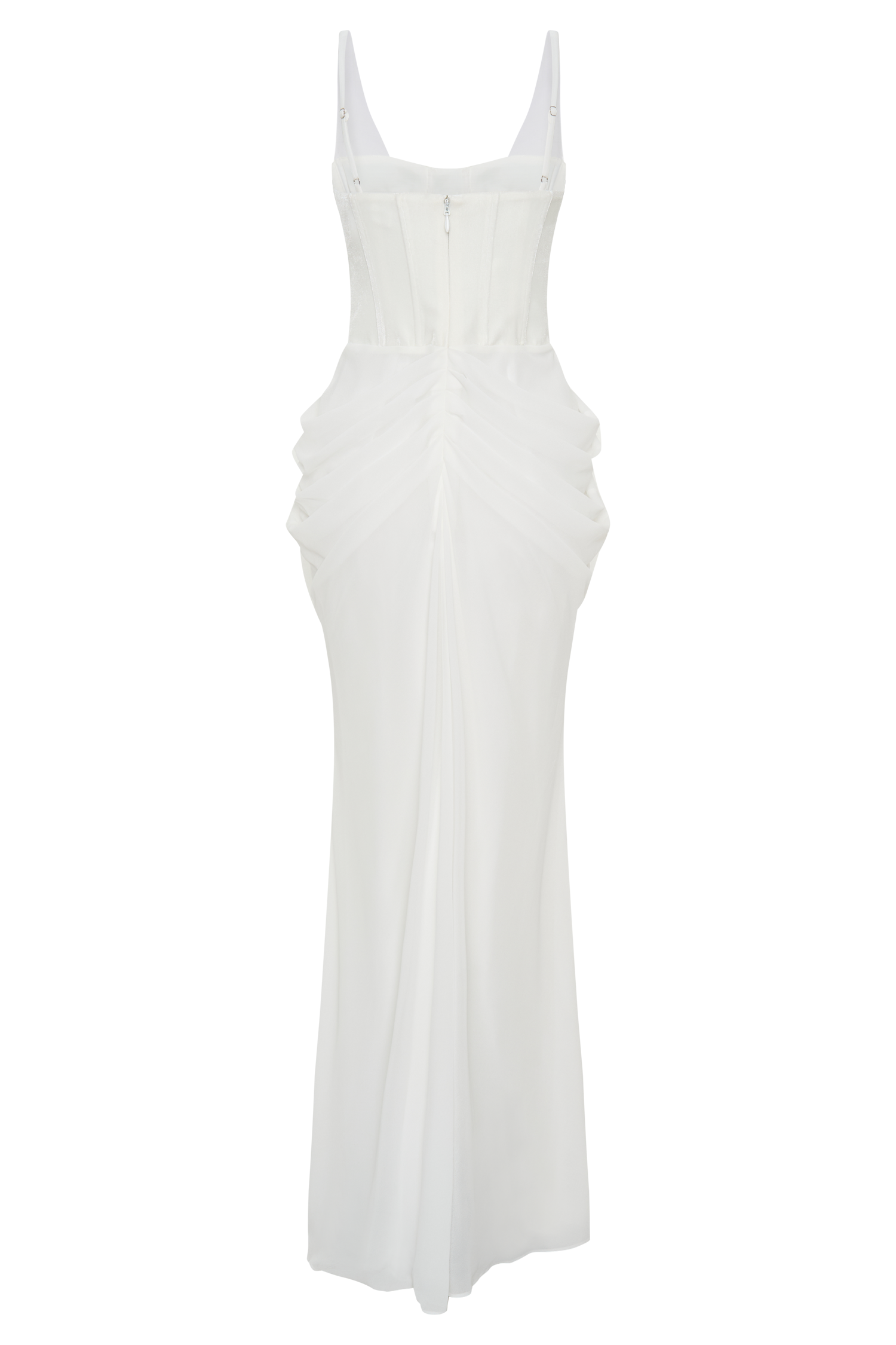 Roxanne Velvet Corset Maxi Dress - White #7