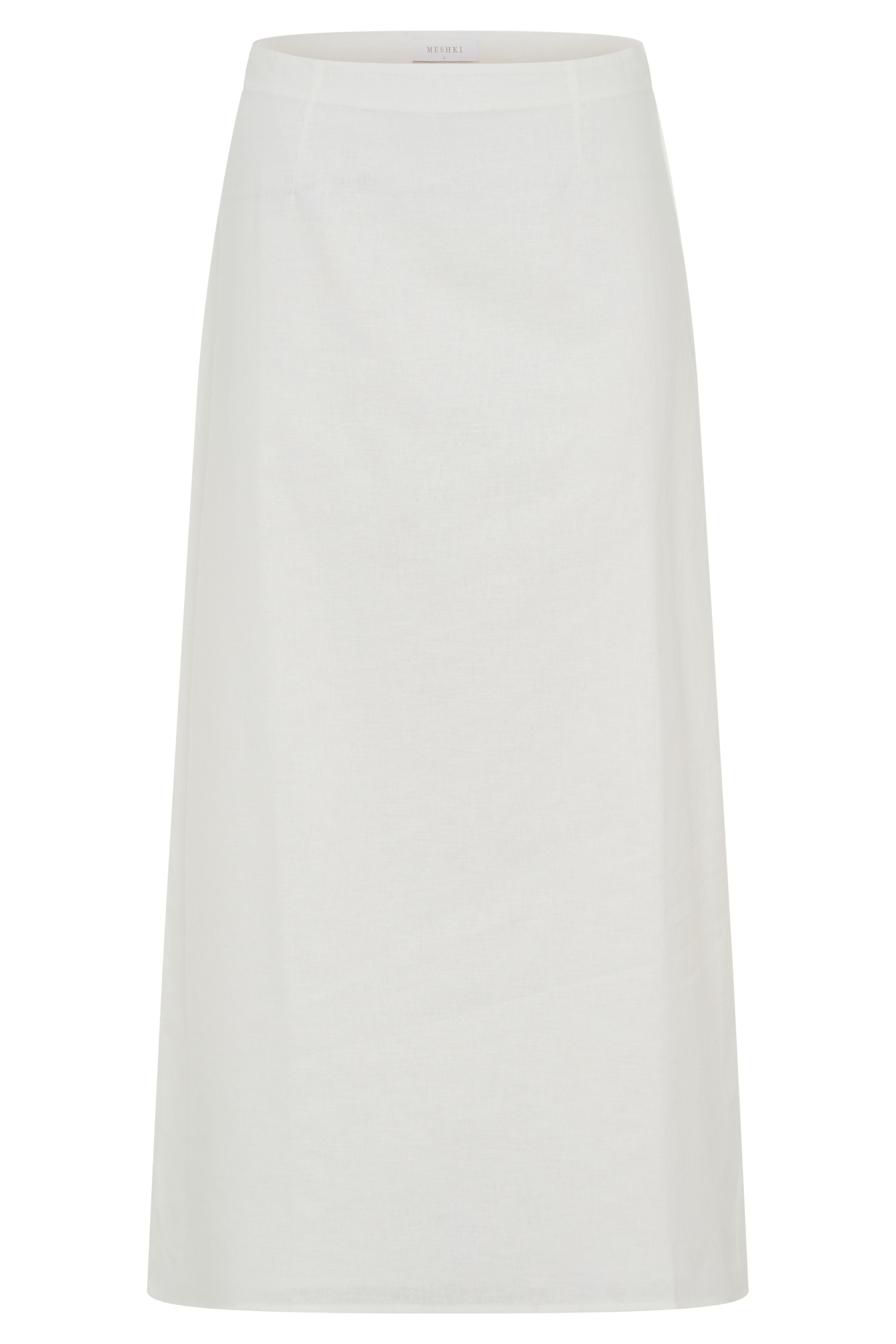Dora Linen Midi Skirt - Ivory #7