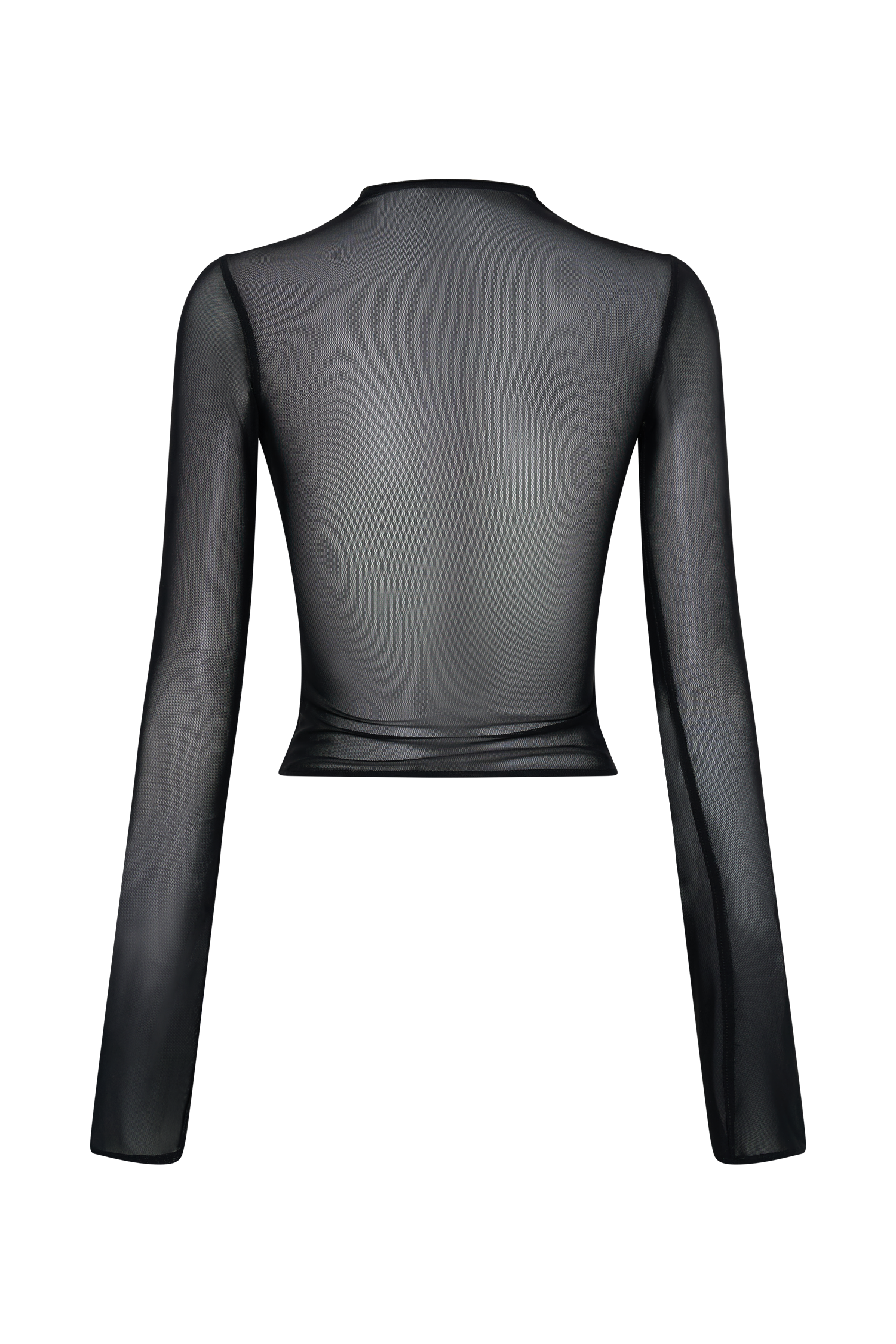 Tania Slinky And Mesh Long Sleeve Top - Black #7