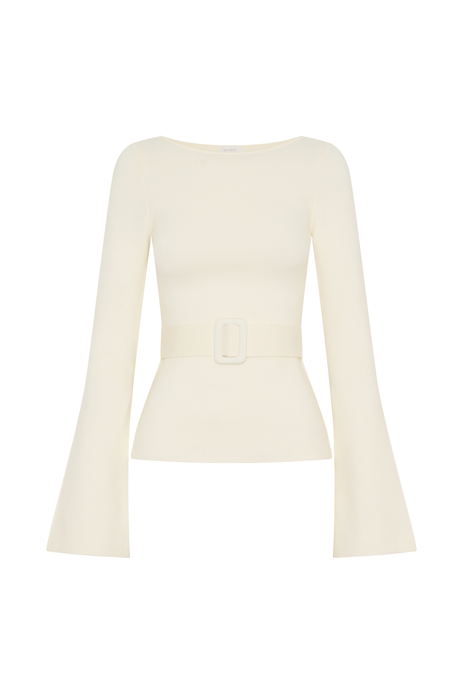Justine Belted Knit Top - Ivory #8