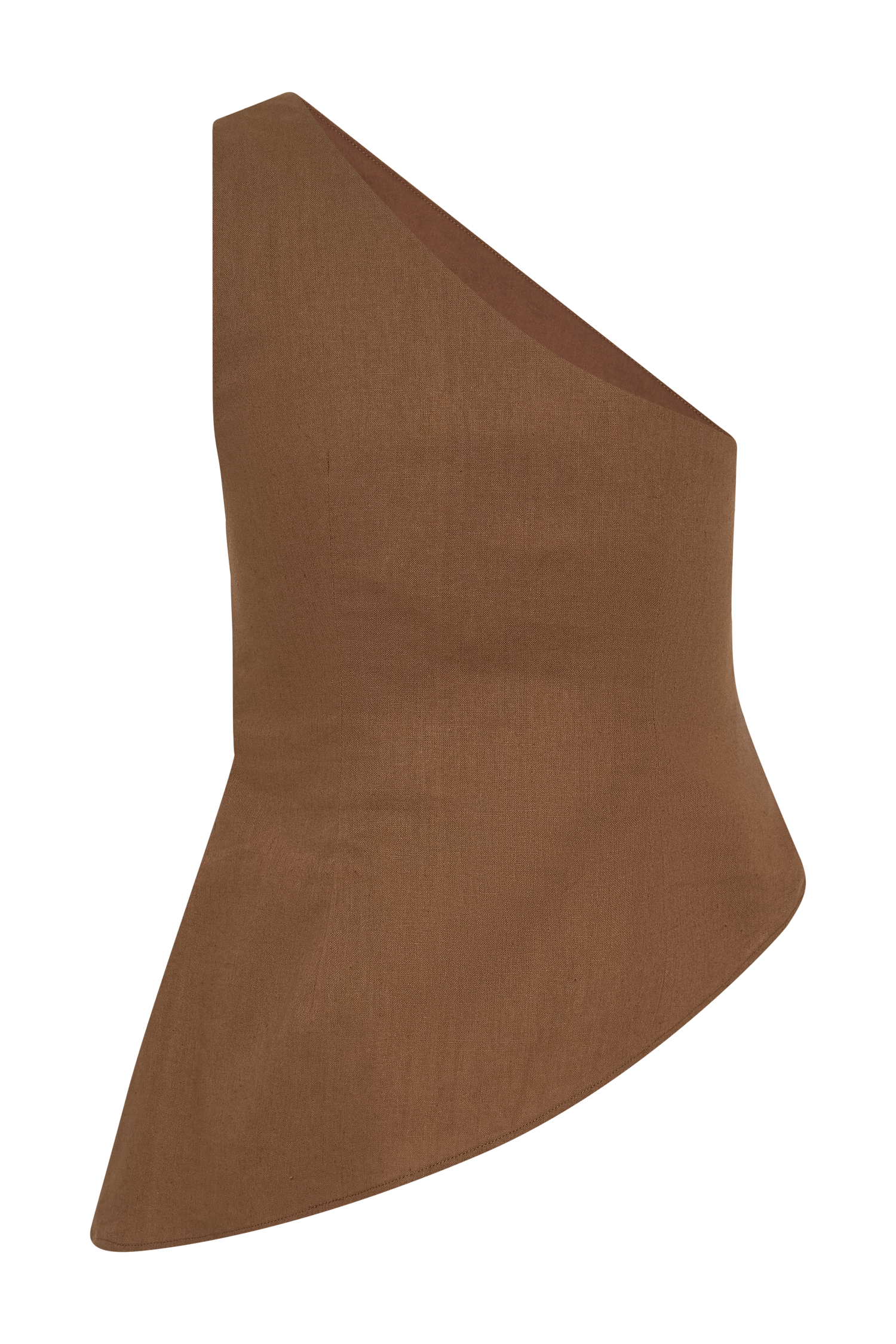 Dora Linen One Shoulder Top - Cacao Brown #6