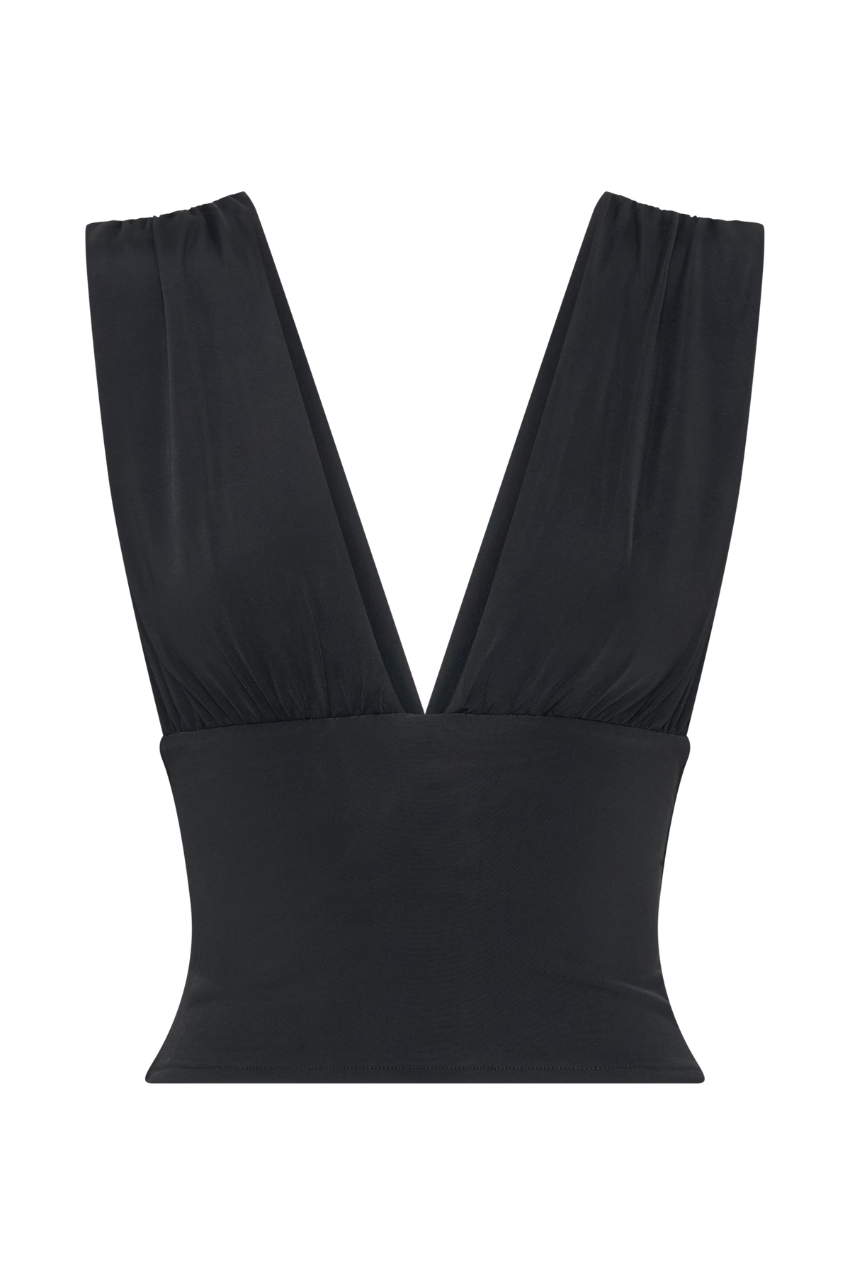 Kerrigan Slinky Ruched Sleeveless Top - Black