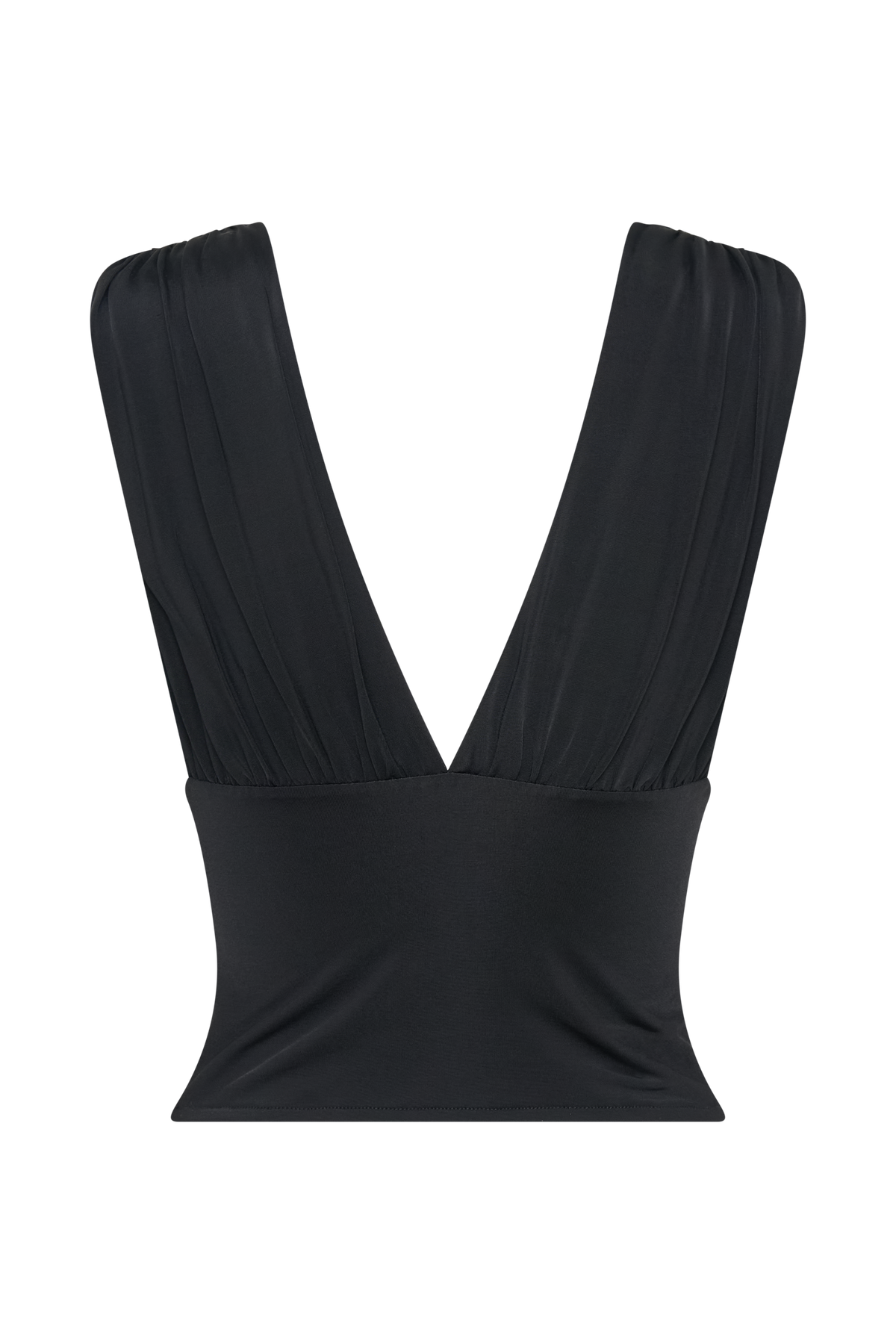 Kerrigan Slinky Ruched Sleeveless Top - Black