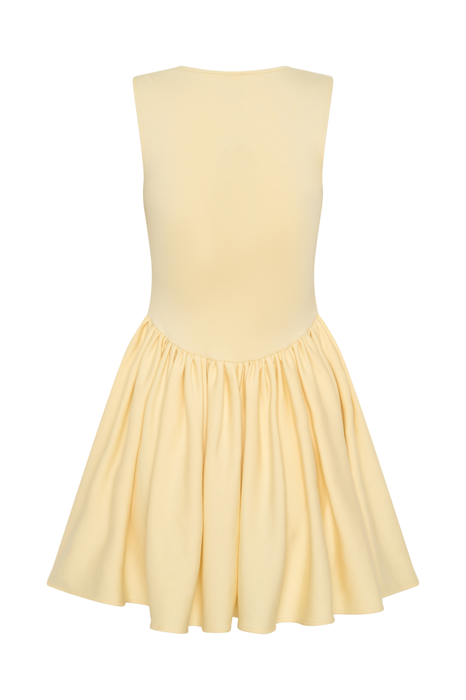 Sharon Scuba Jersey Mini Dress - Pastel Lemon #6
