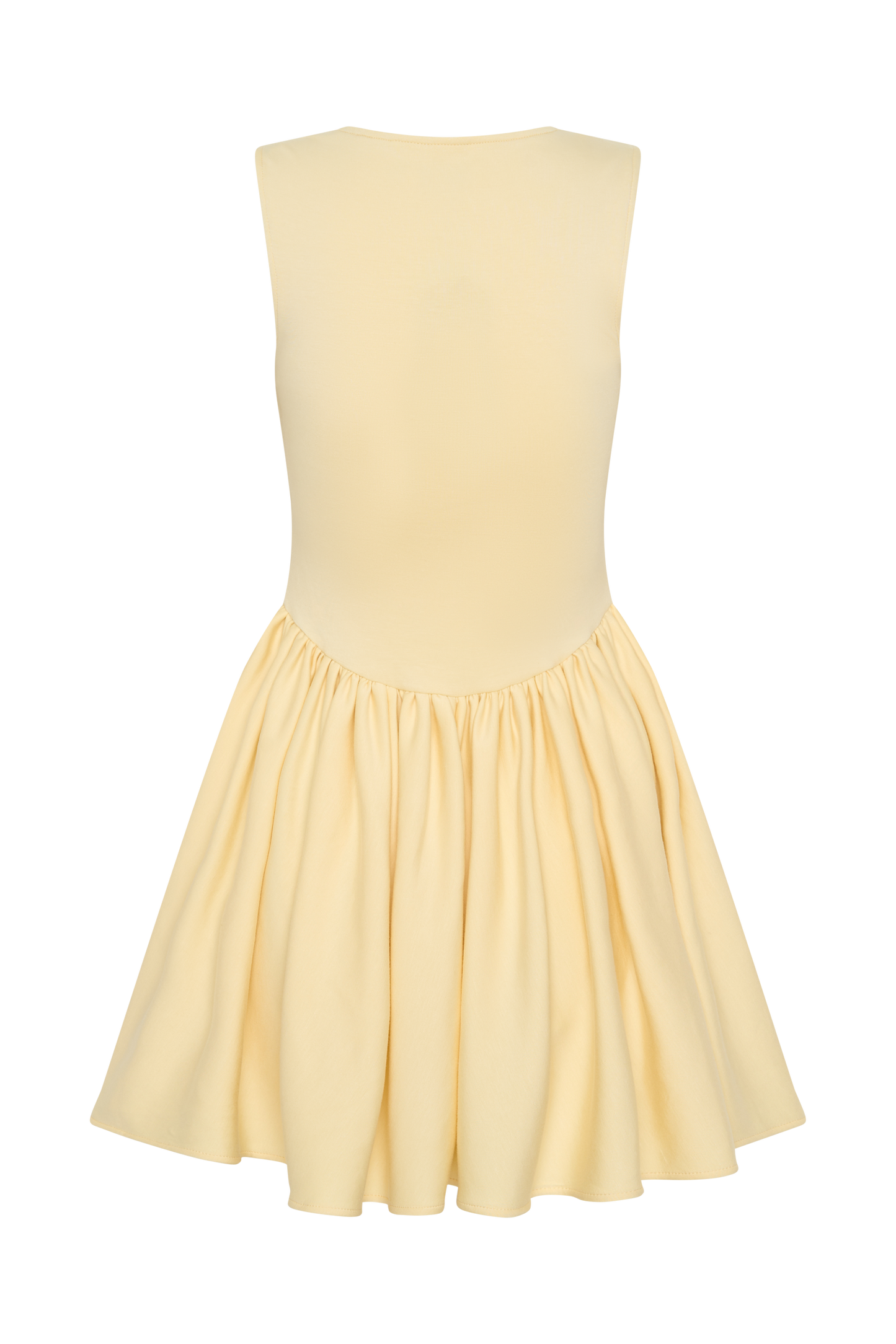 Sharon Scuba Jersey Mini Dress - Pastel Lemon