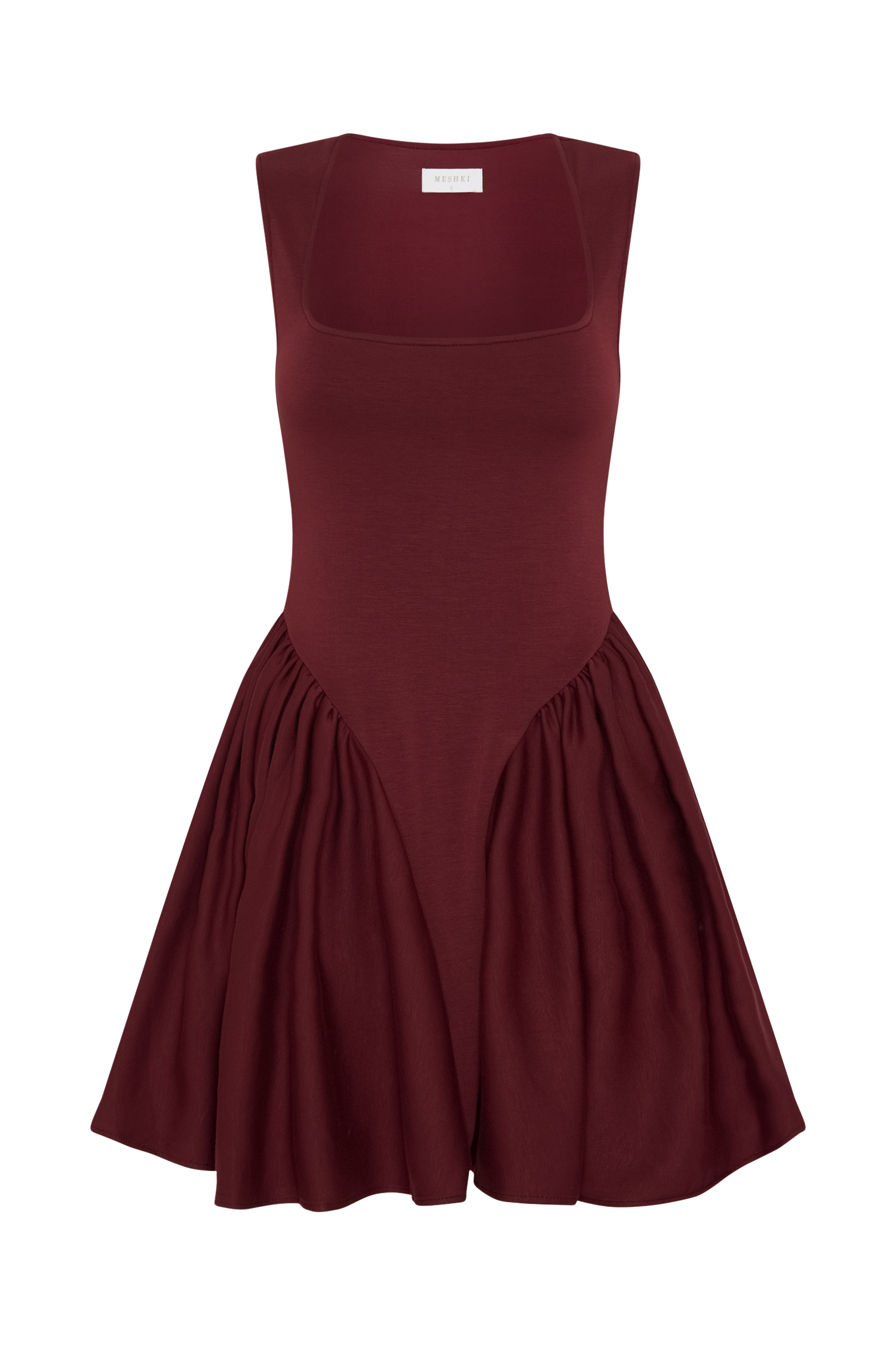 Sharon Scuba Jersey Mini Dress - Wine #9